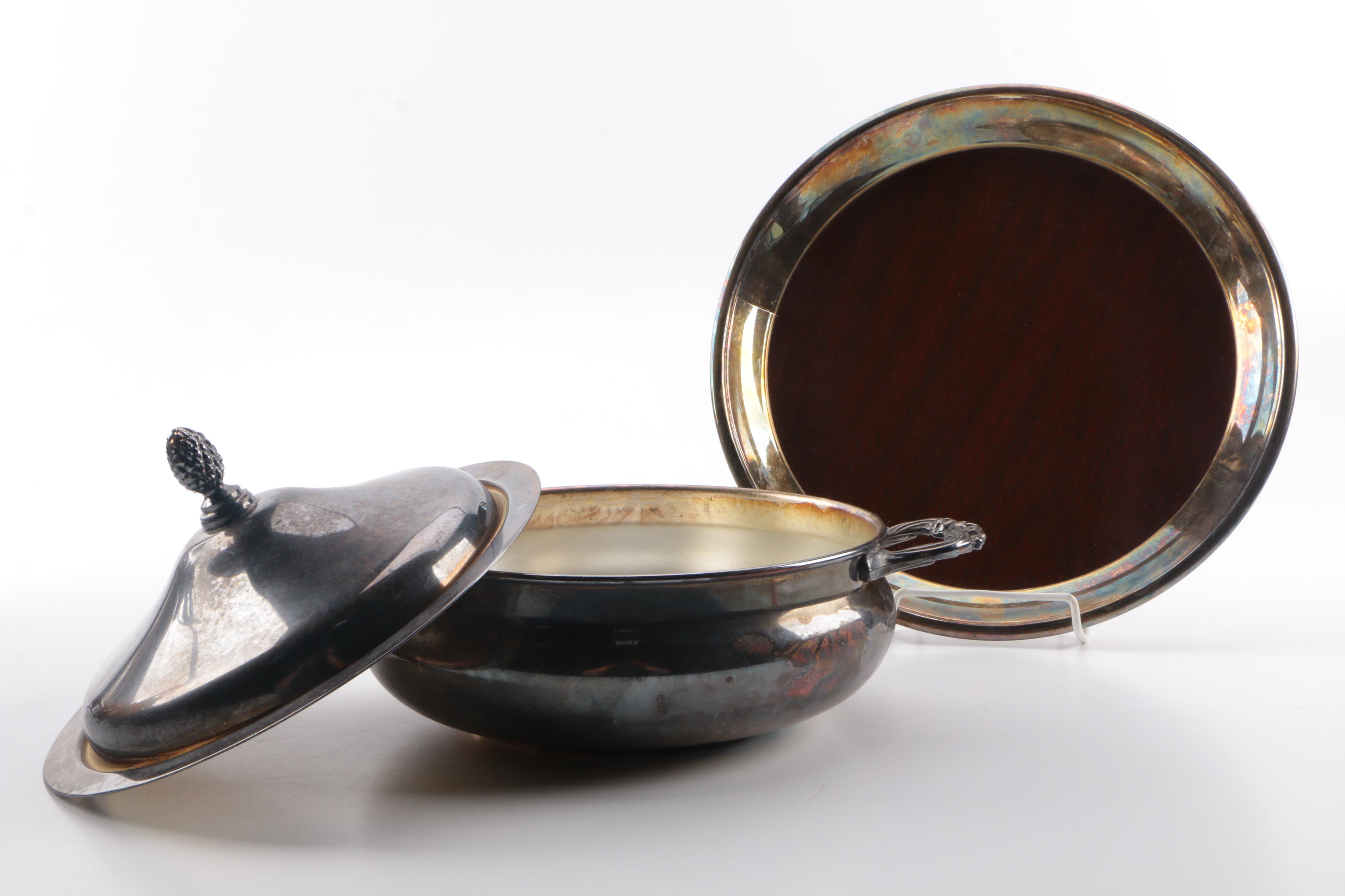 Assorted Silver-Plated Serveware and Accessories