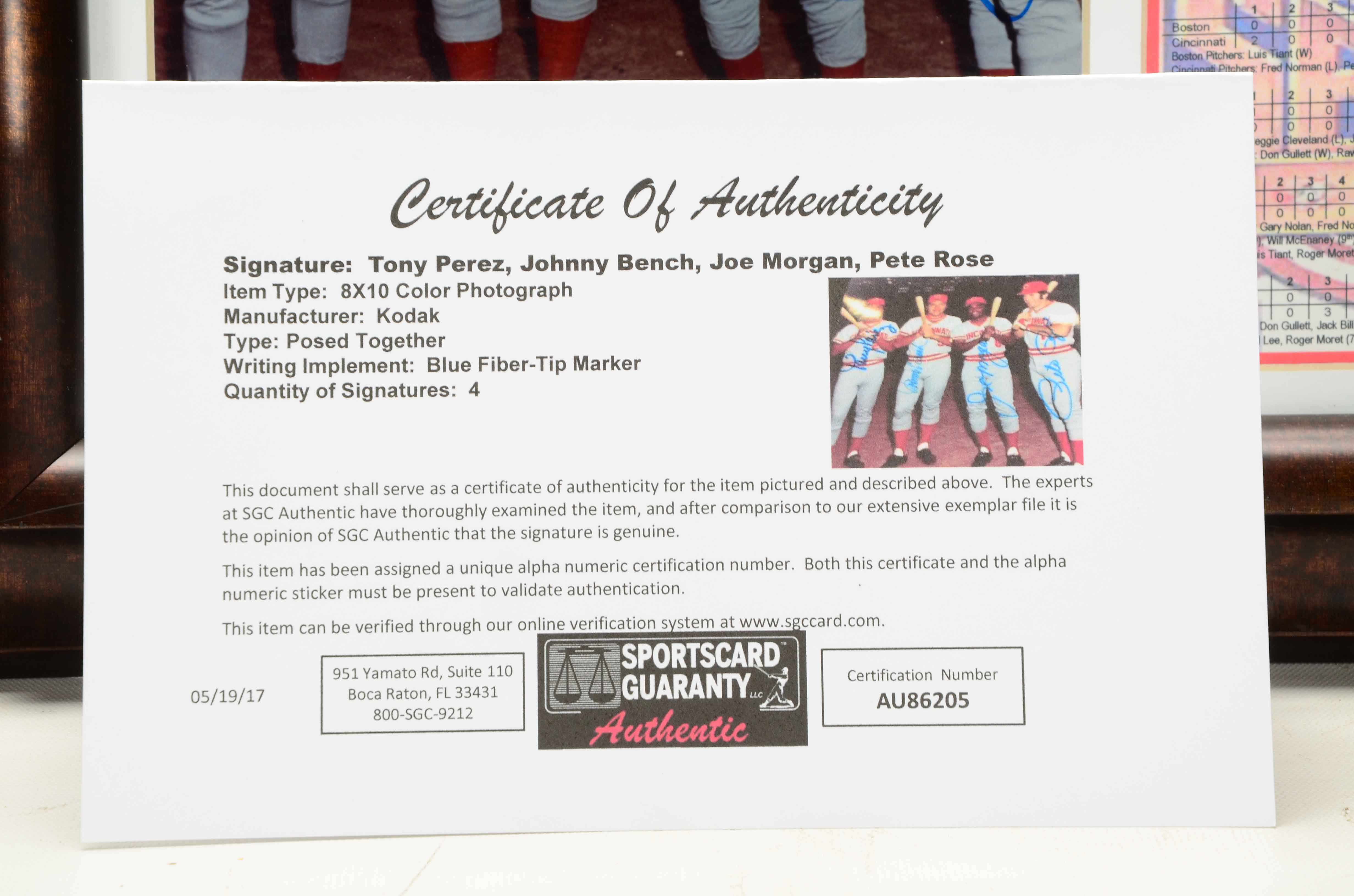 Framed Signed Perez, Bench, Morgan, Rose Picture