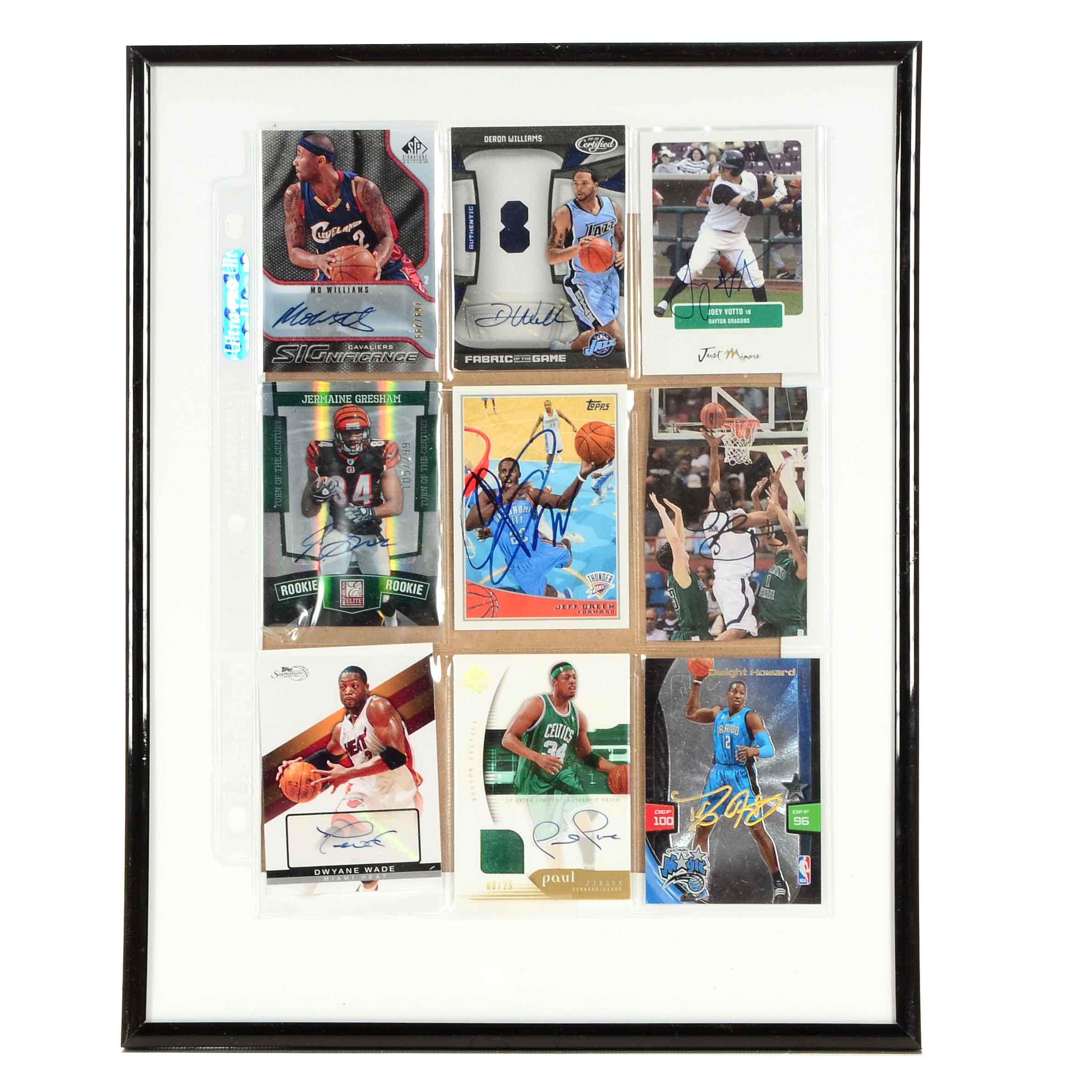 Eight Certified Auto and Hand-Signed Cards With Wade and Votto