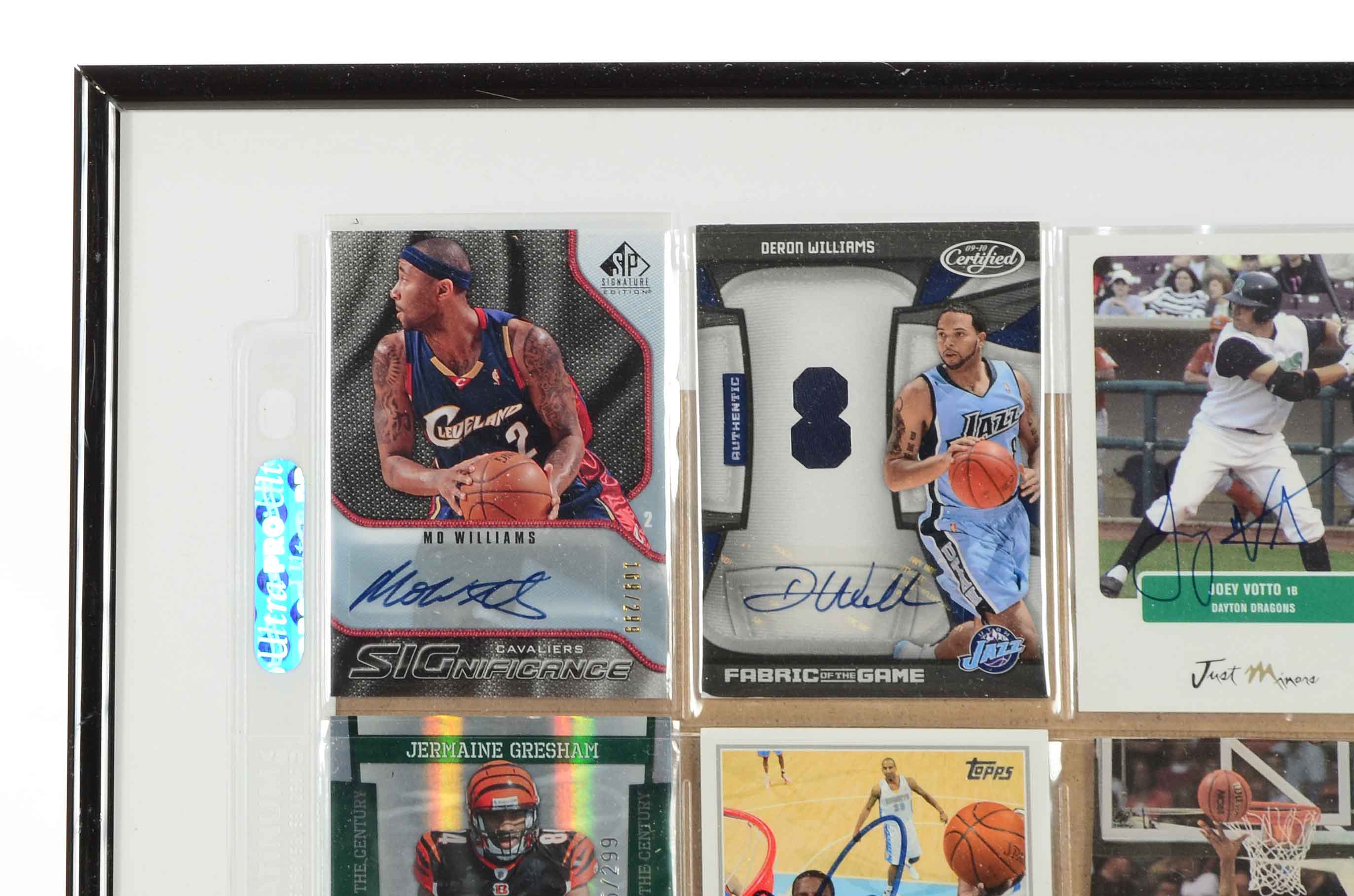 Eight Certified Auto and Hand-Signed Cards With Wade and Votto