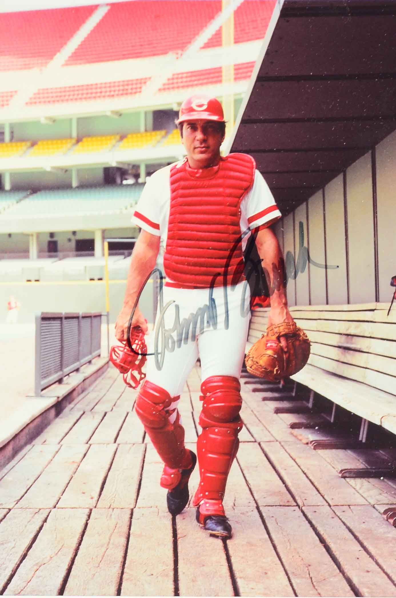 Johnny Bench Signed Photo with Great Eight Photo