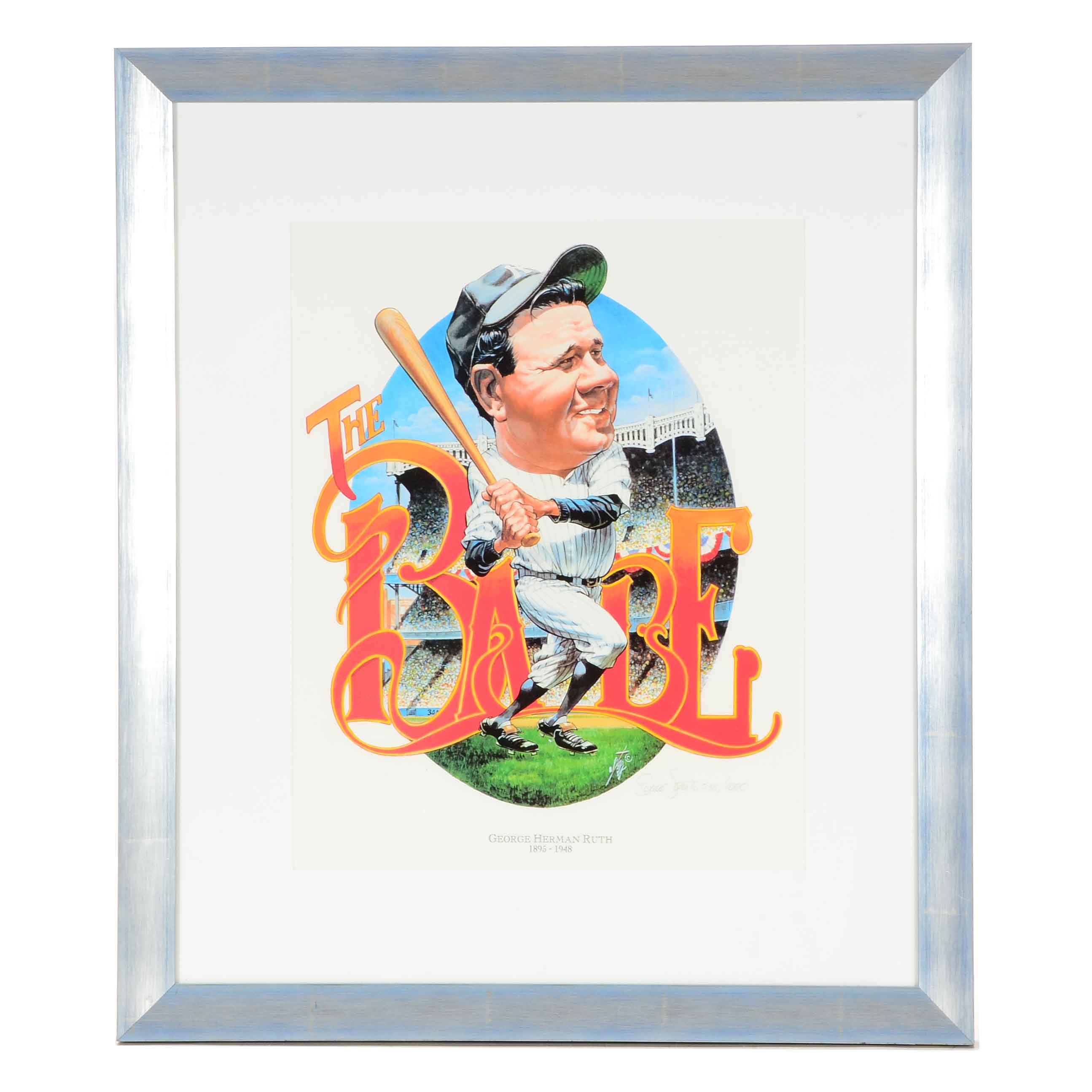 Babe Ruth Bruce Stark Signed Print