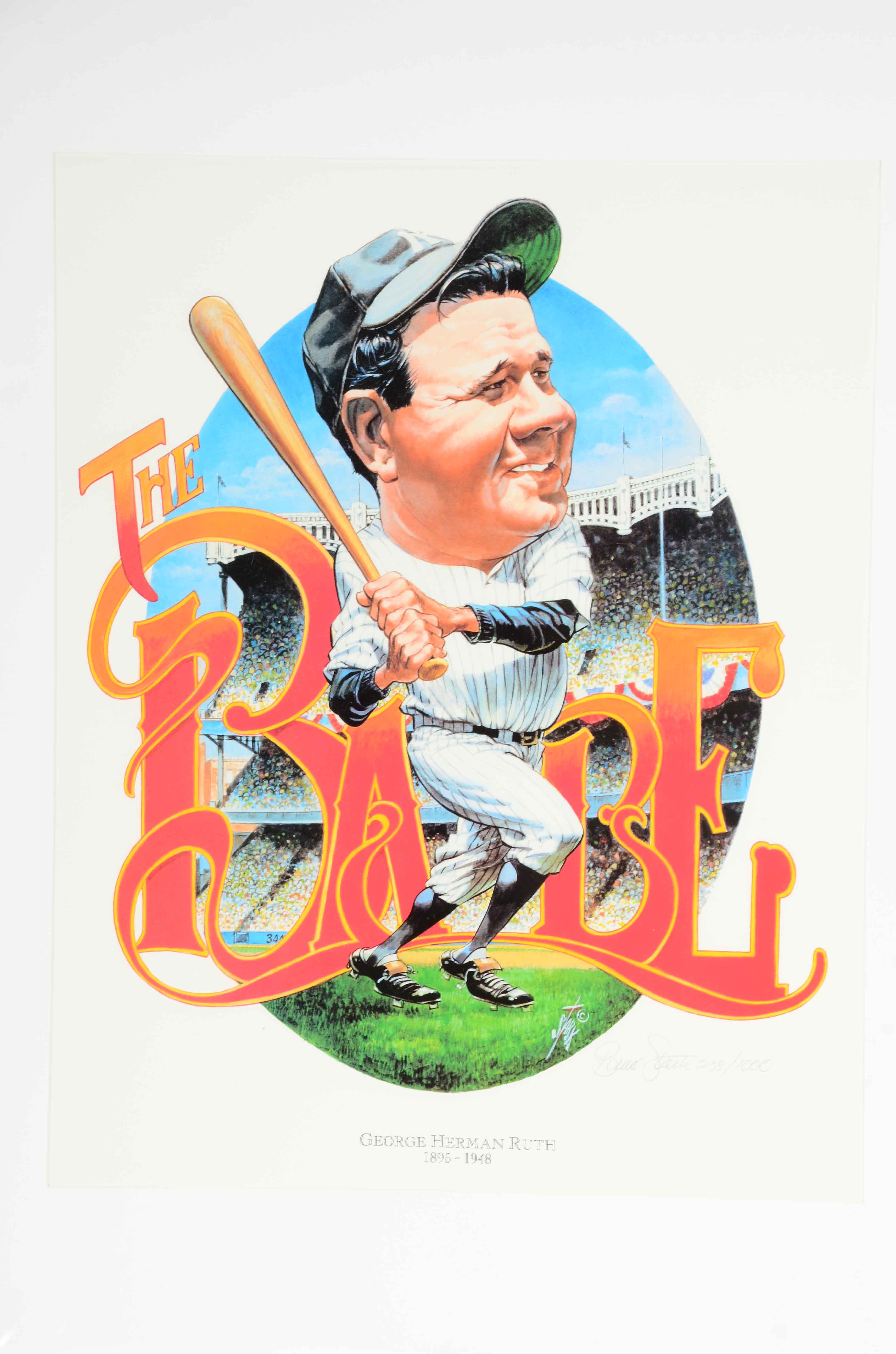 Babe Ruth Bruce Stark Signed Print