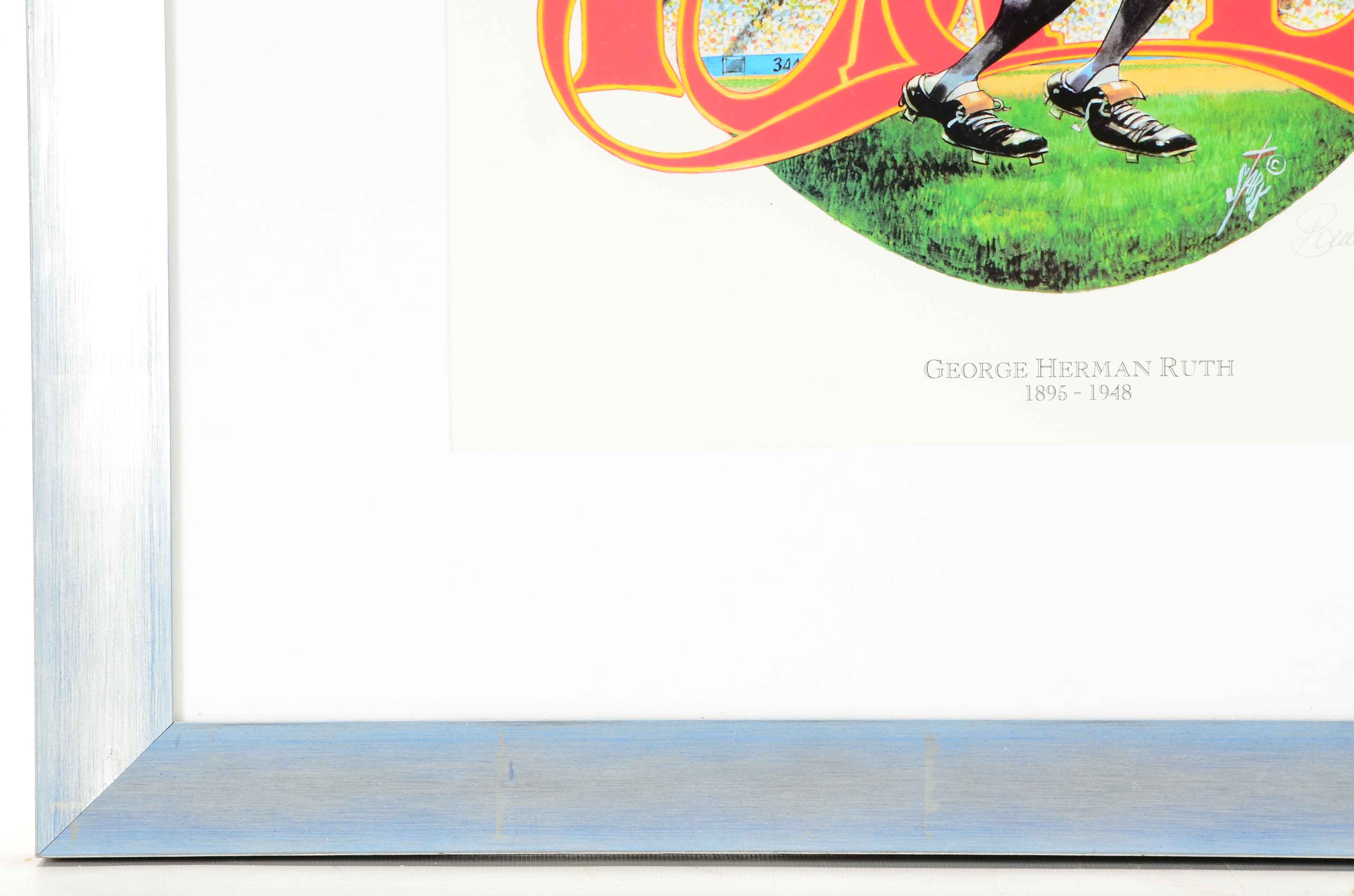 Babe Ruth Bruce Stark Signed Print