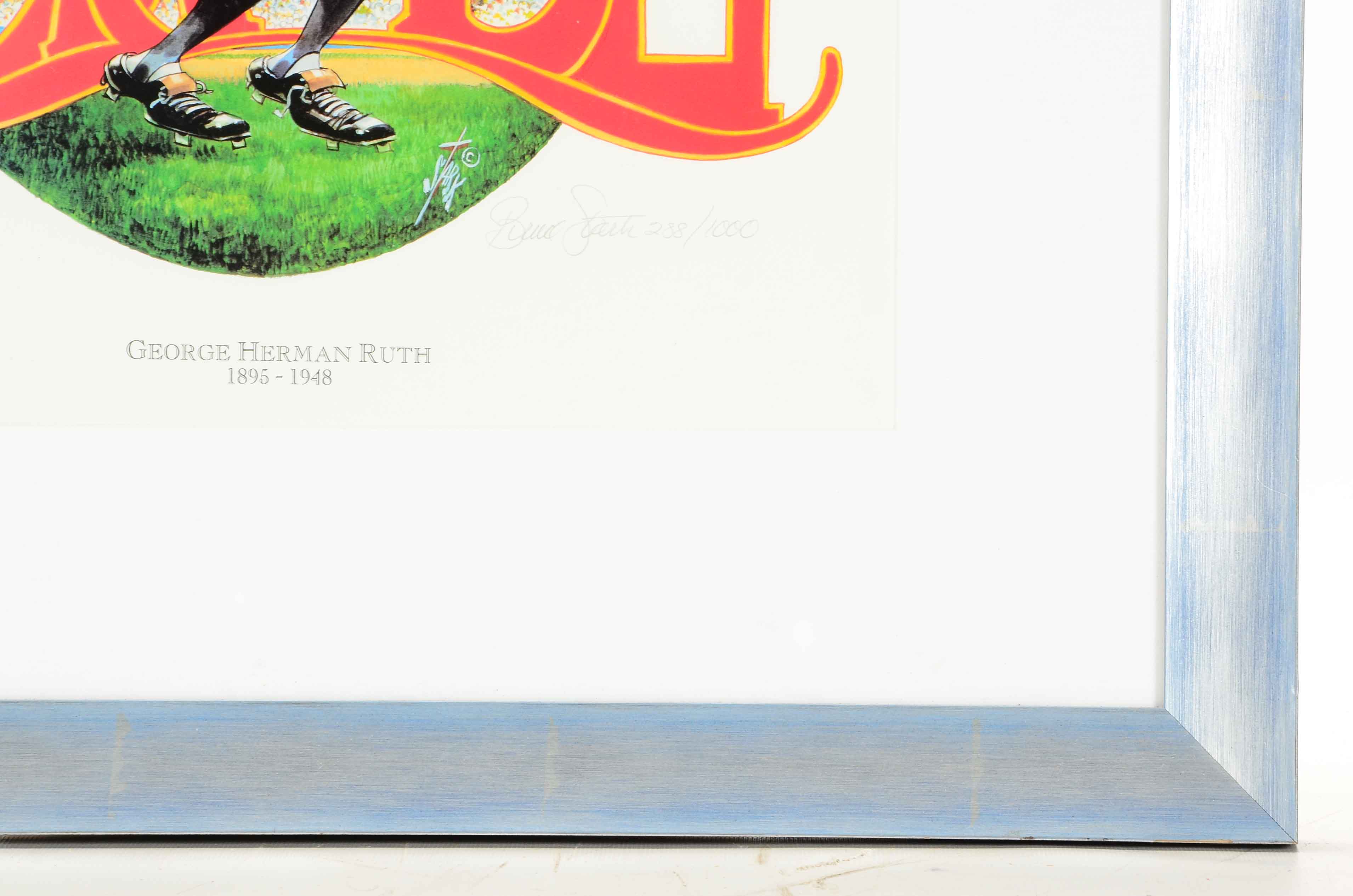 Babe Ruth Bruce Stark Signed Print