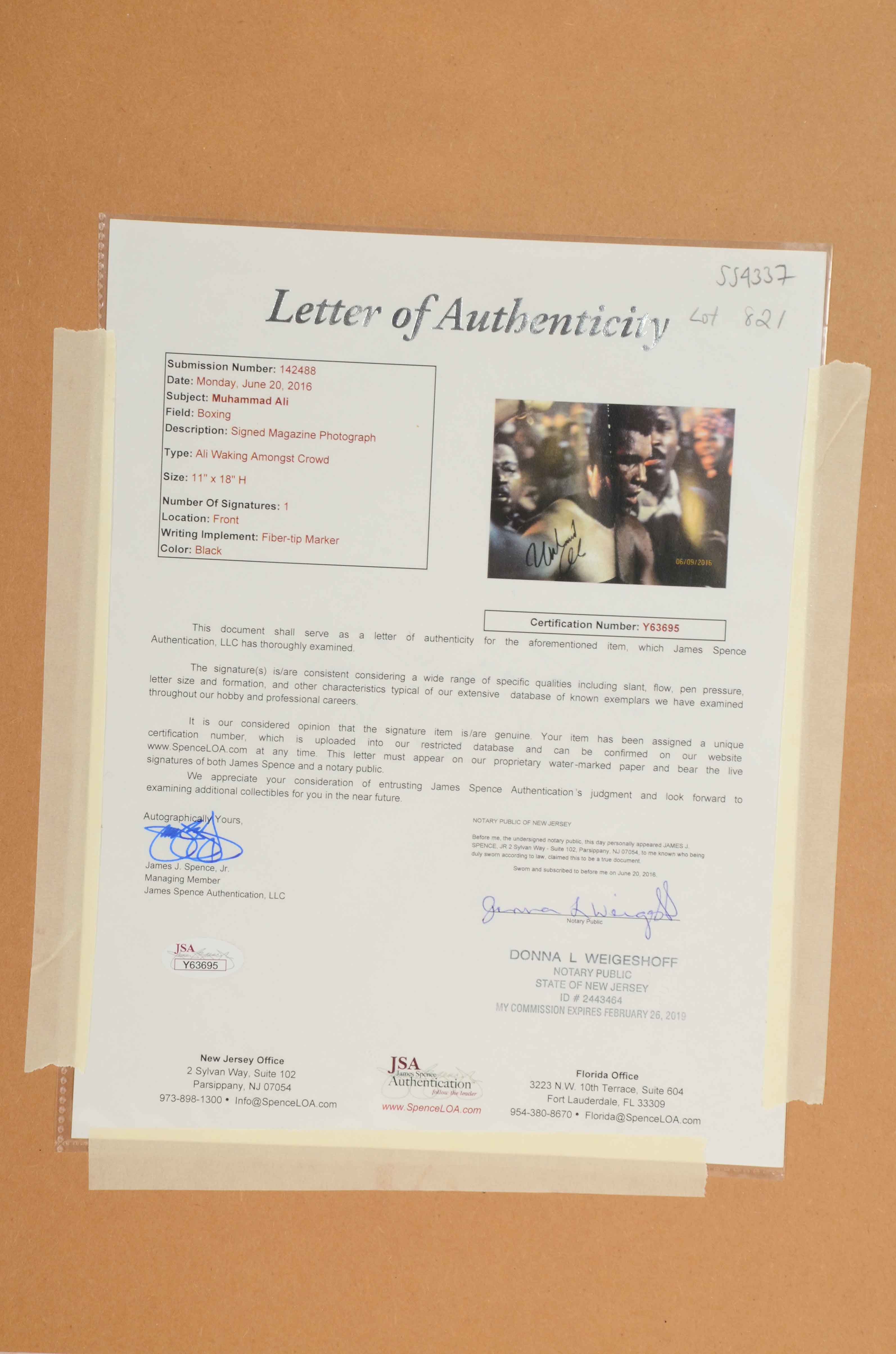 Framed Muhammad Ali Magazine Photograph