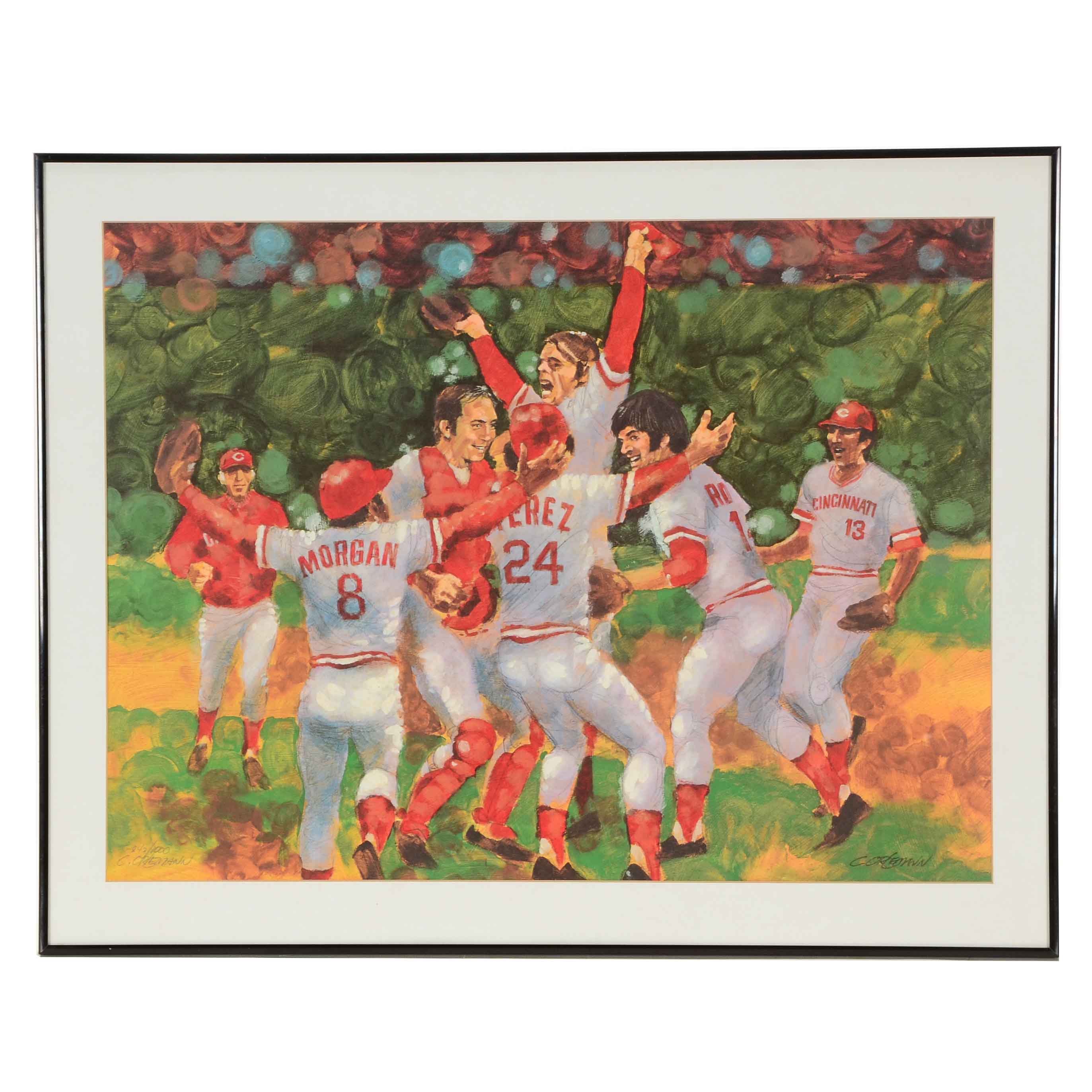 Clint Orlemann Print of Cincinnati Reds World Series Celebration