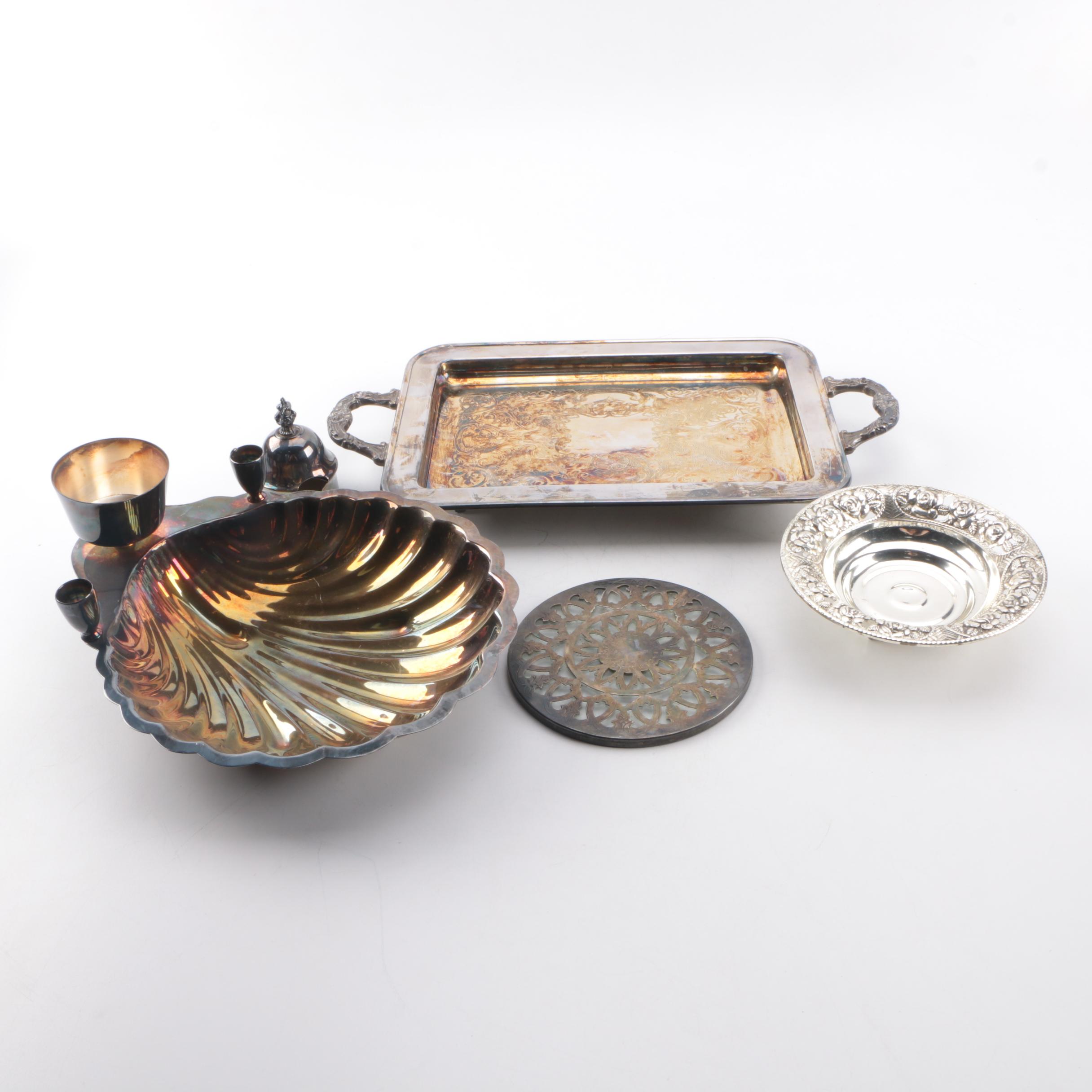 Silver Plate Servingware Assortment Including F.B. Rogers