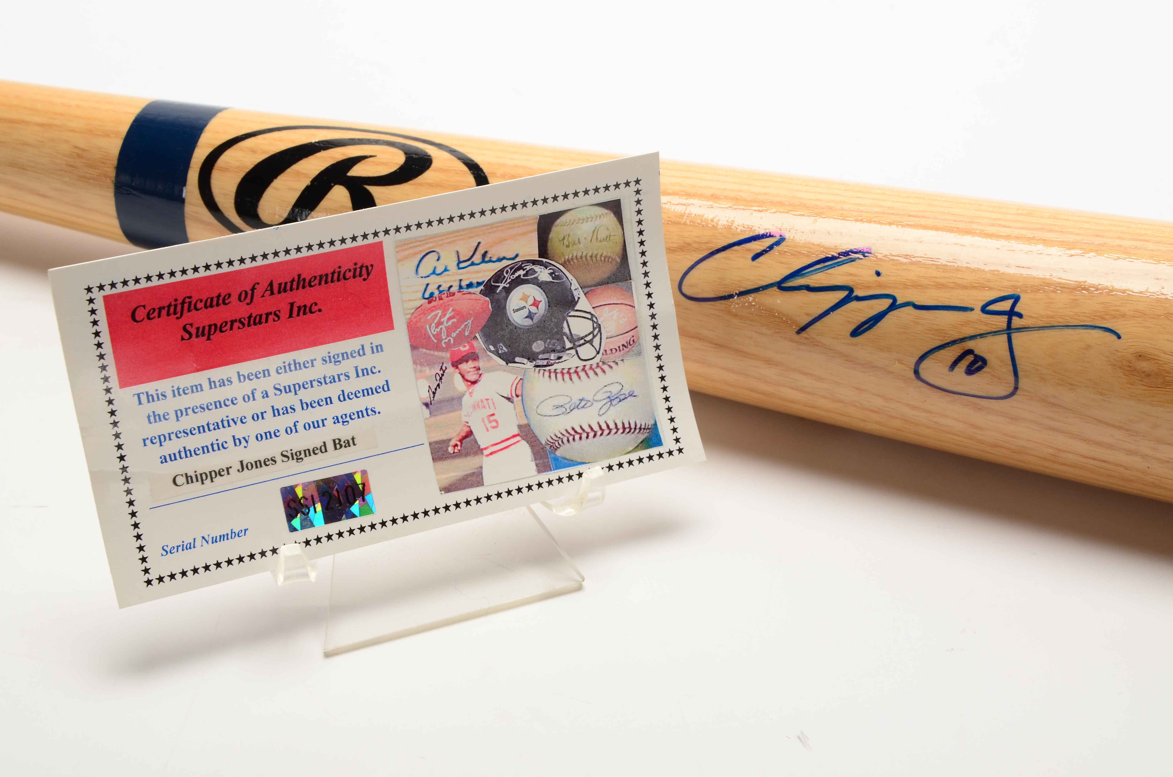 Chipper Jones Signed Bat  COA