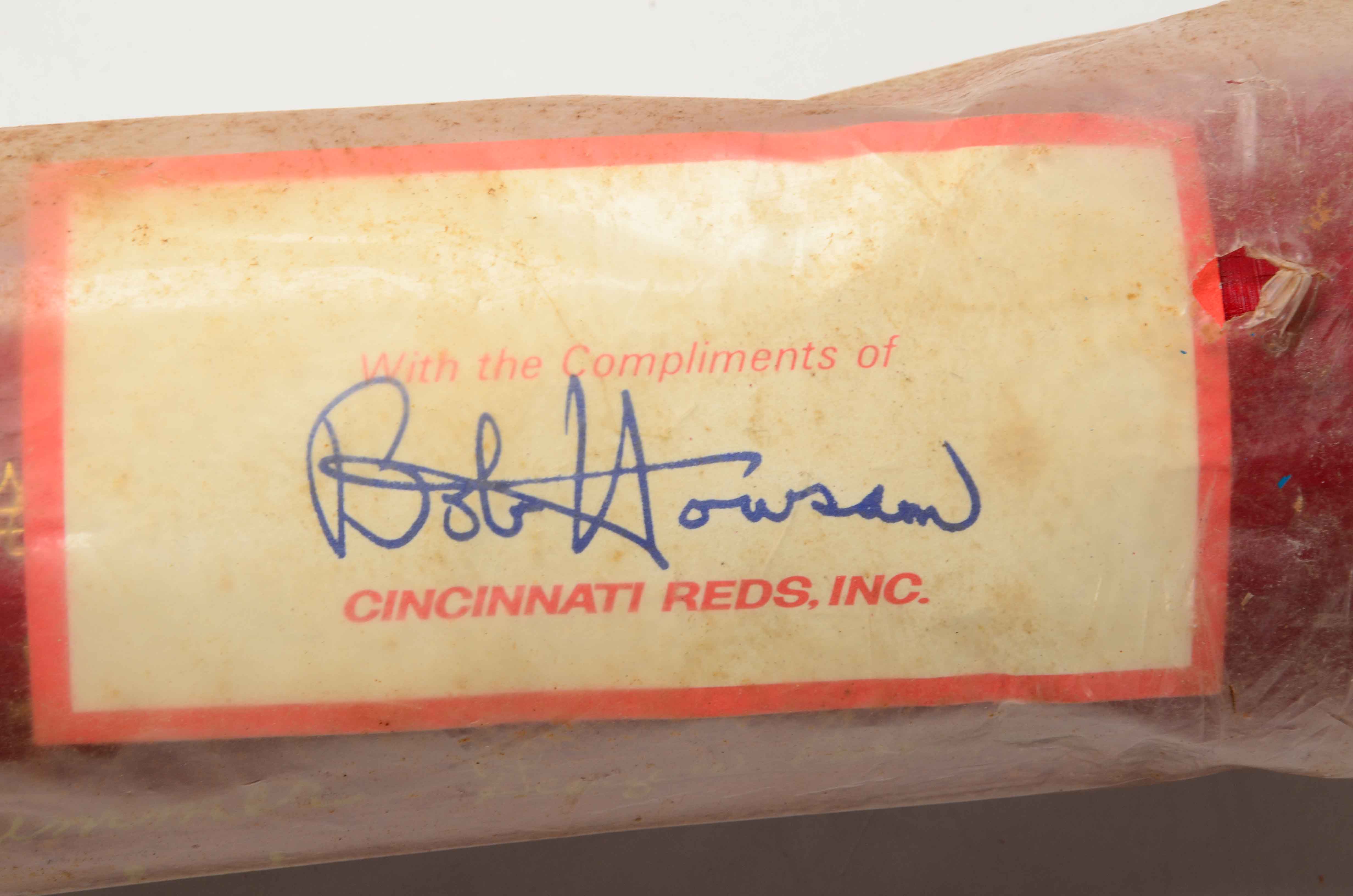 1976 Cincinnati Reds "Red World Champions" Bat In Original Cellophane Bag