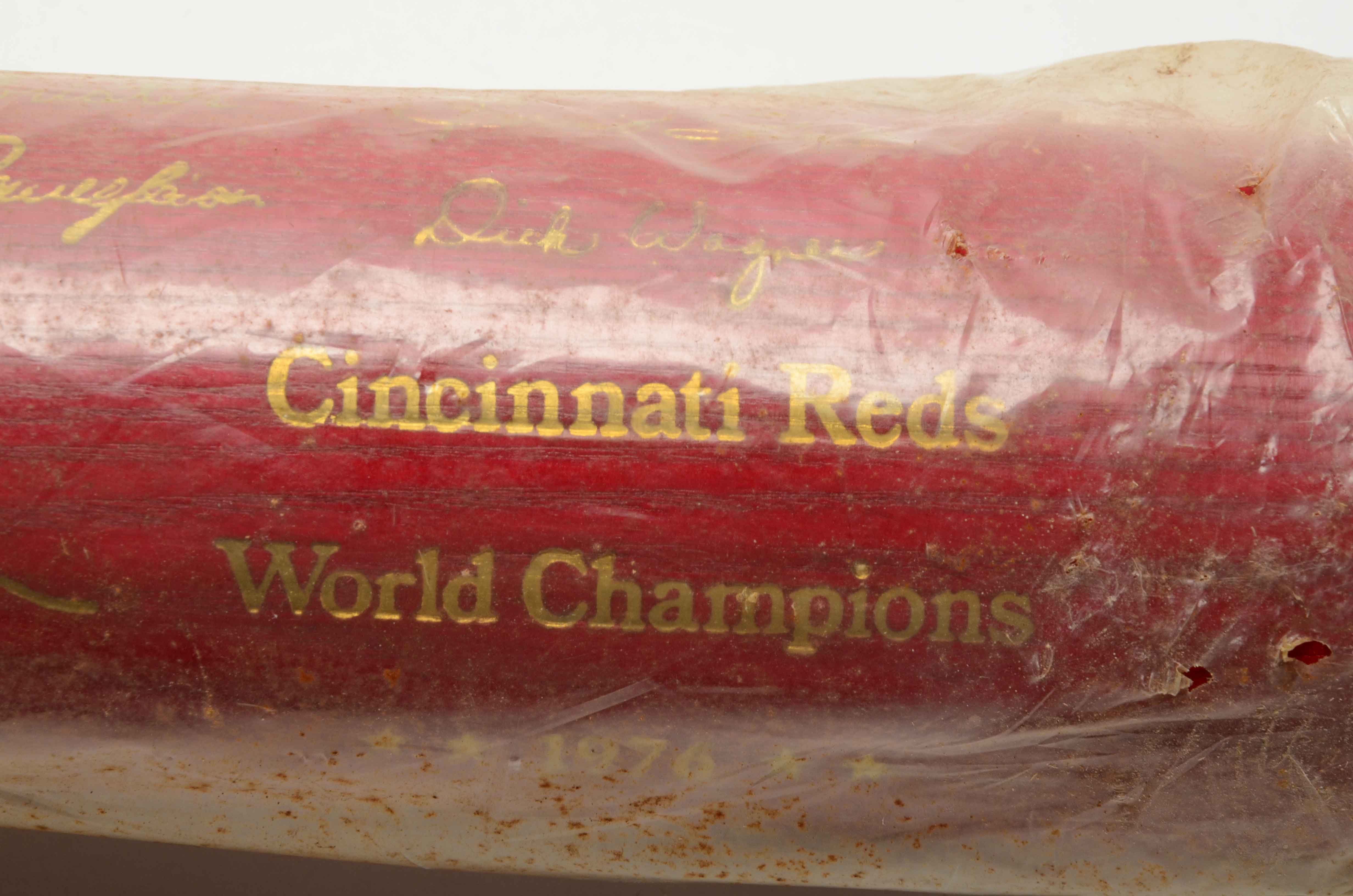 1976 Cincinnati Reds "Red World Champions" Bat In Original Cellophane Bag