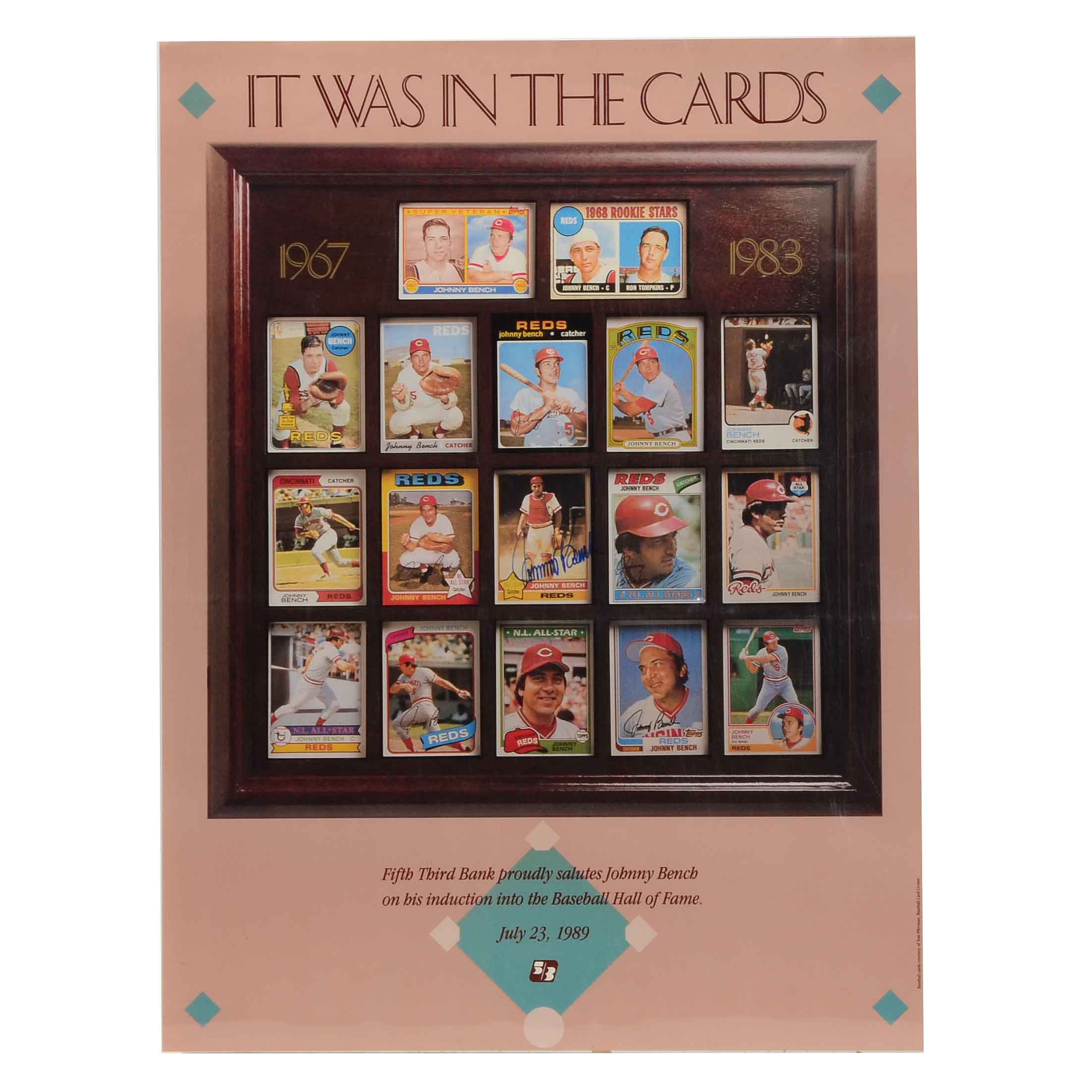 Johnny Bench Signed Poster