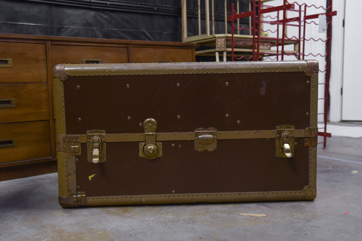 Vintage Wardrobe Steamer Trunk by Wheary