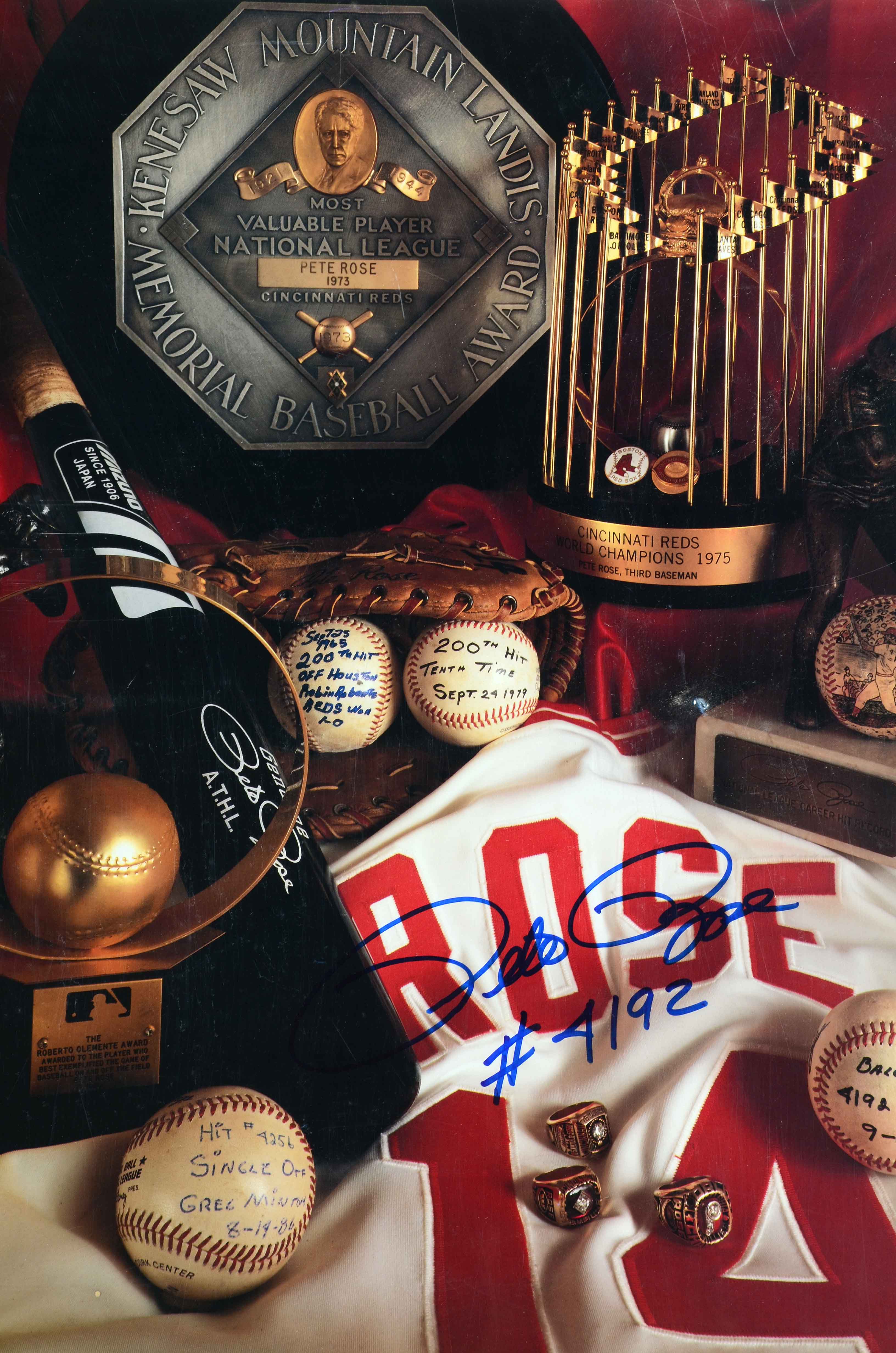 Rose Signed Poster with a Reds Poster