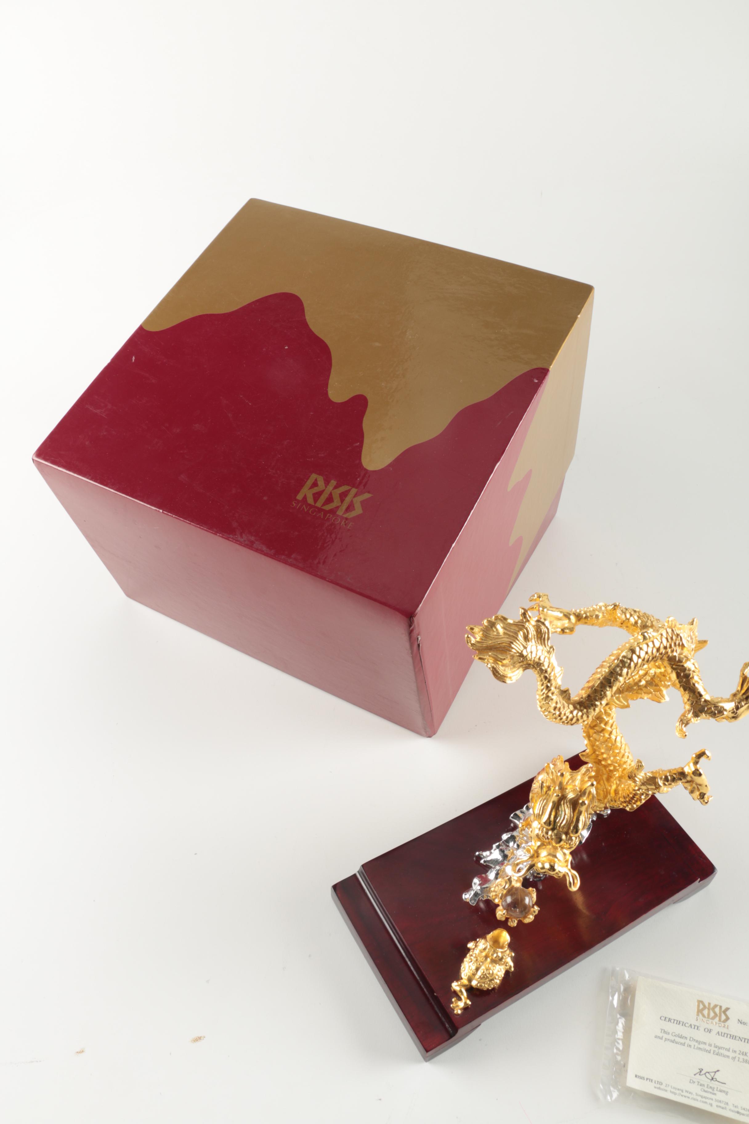 Risis 24K-Finished Limited-Edition "Golden Dragon" Statuette