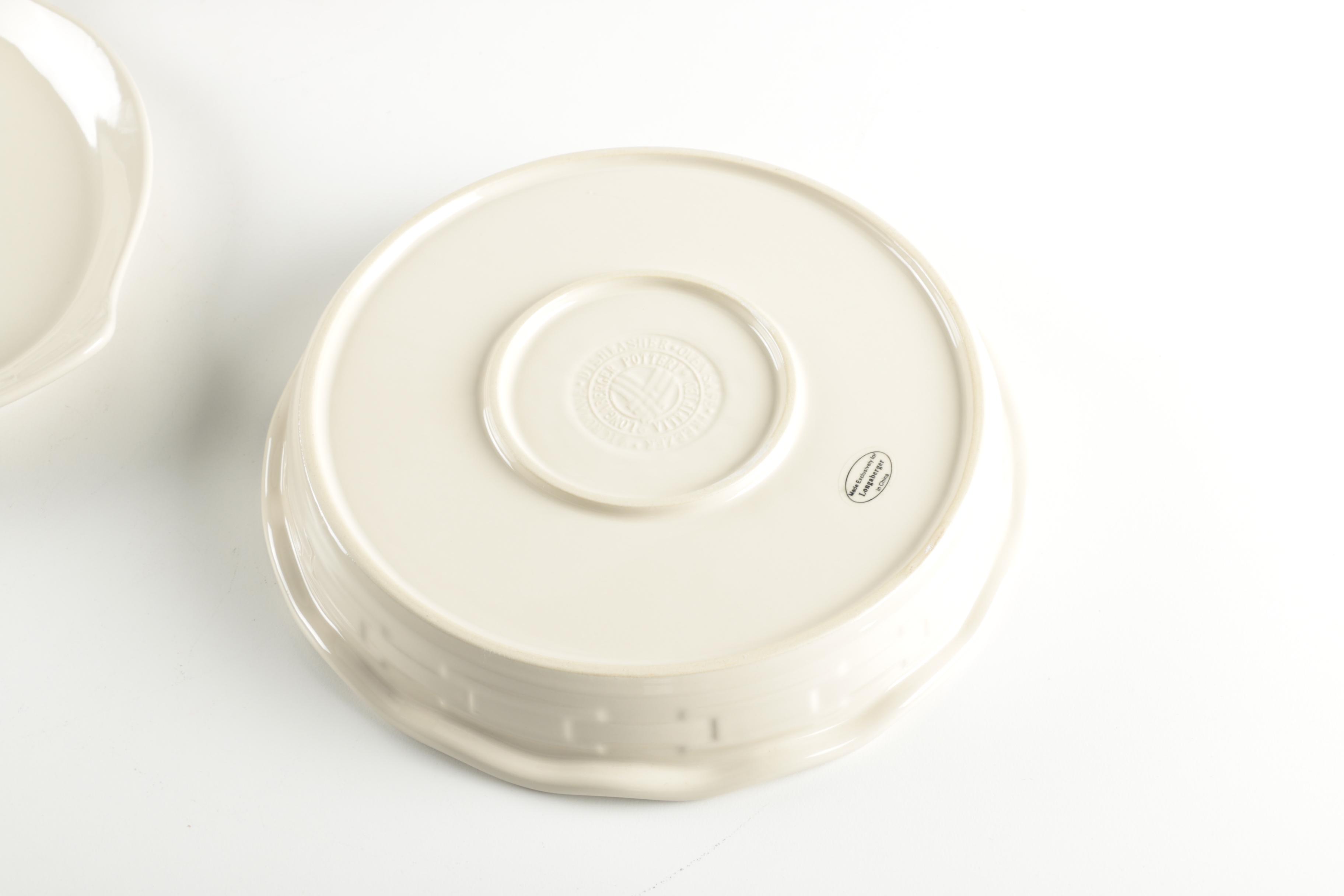 Longaberger Ceramic Bakeware and Wire Umbrella Basket