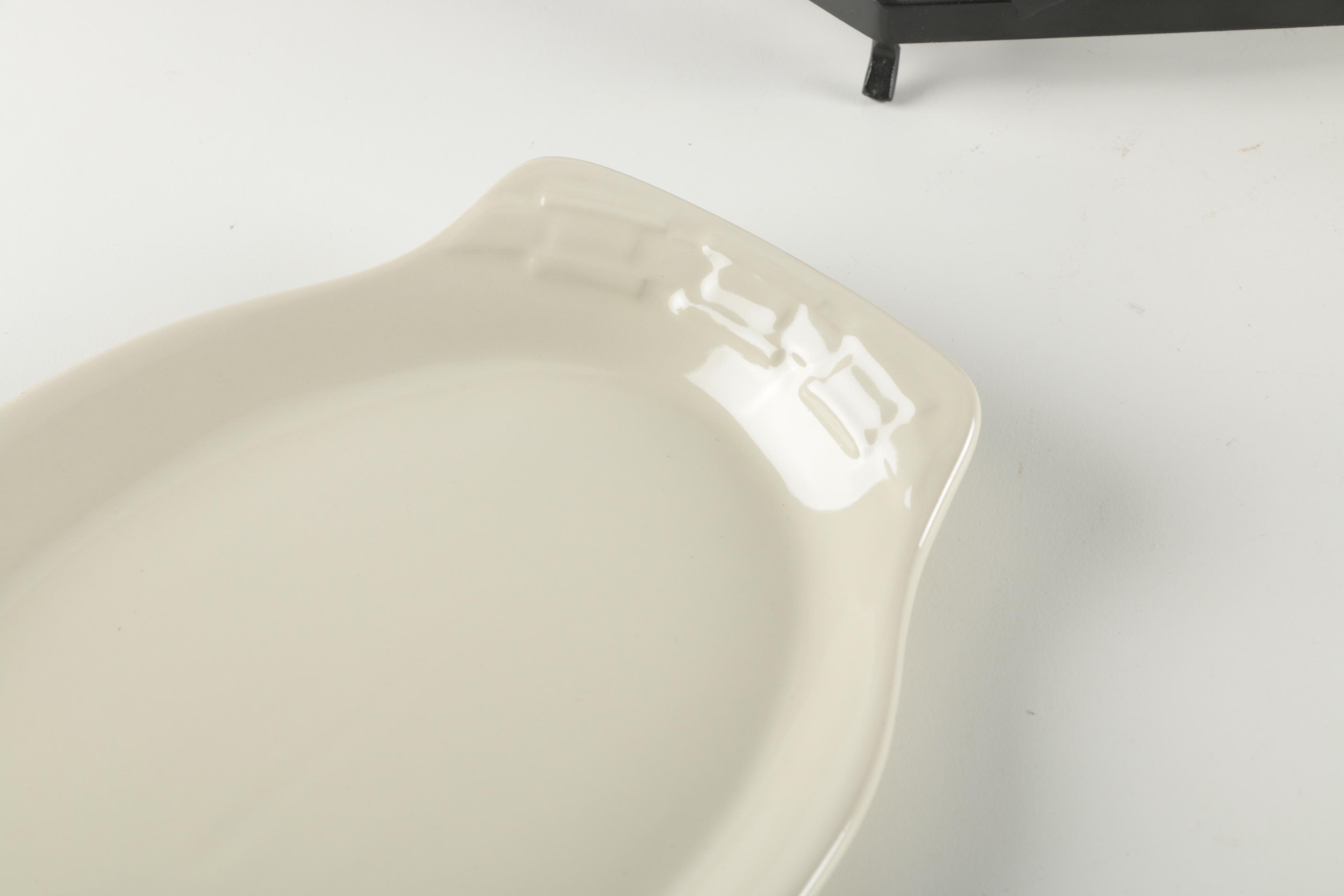 Longaberger Ceramic Bakeware and Wire Umbrella Basket