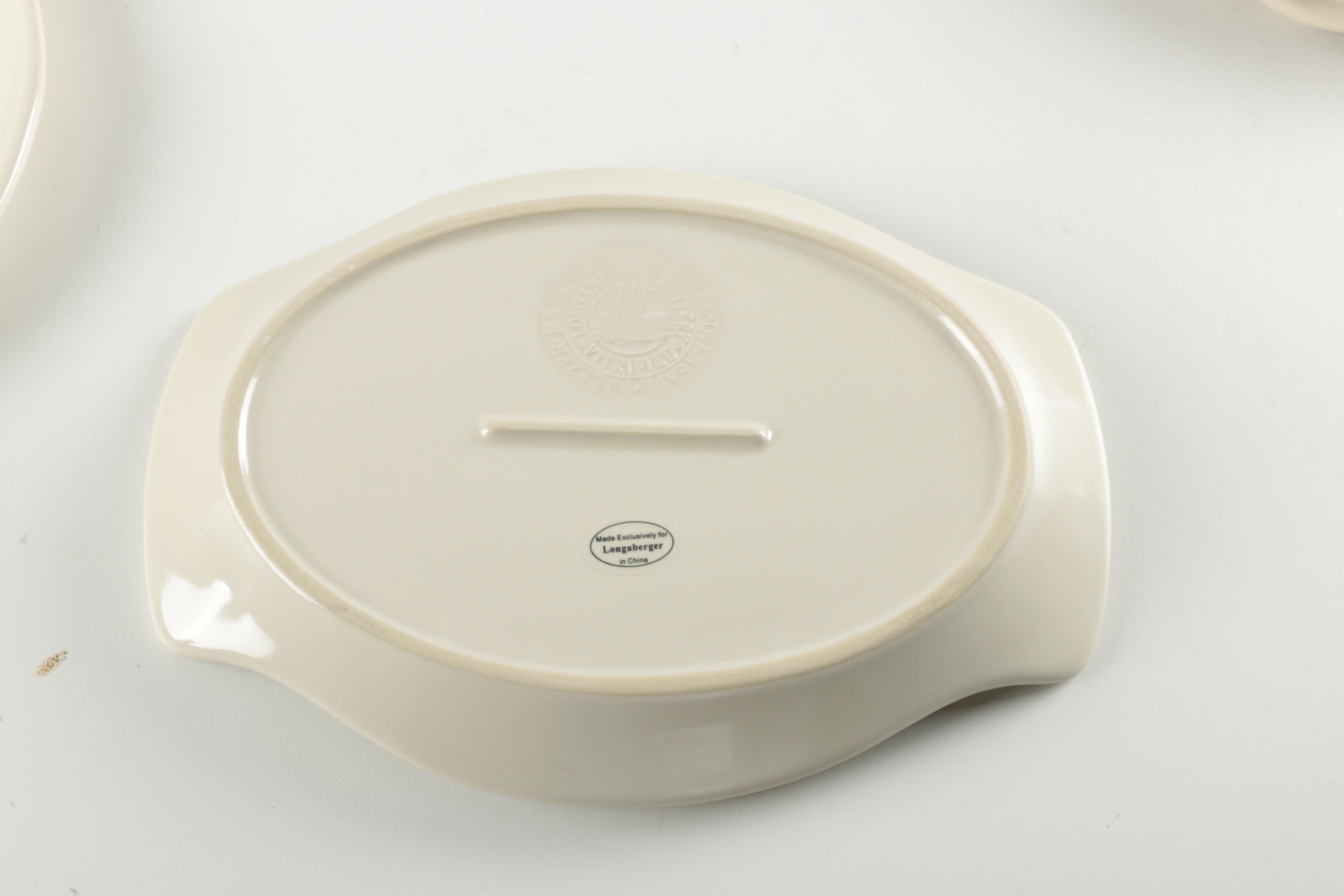 Longaberger Ceramic Bakeware and Wire Umbrella Basket