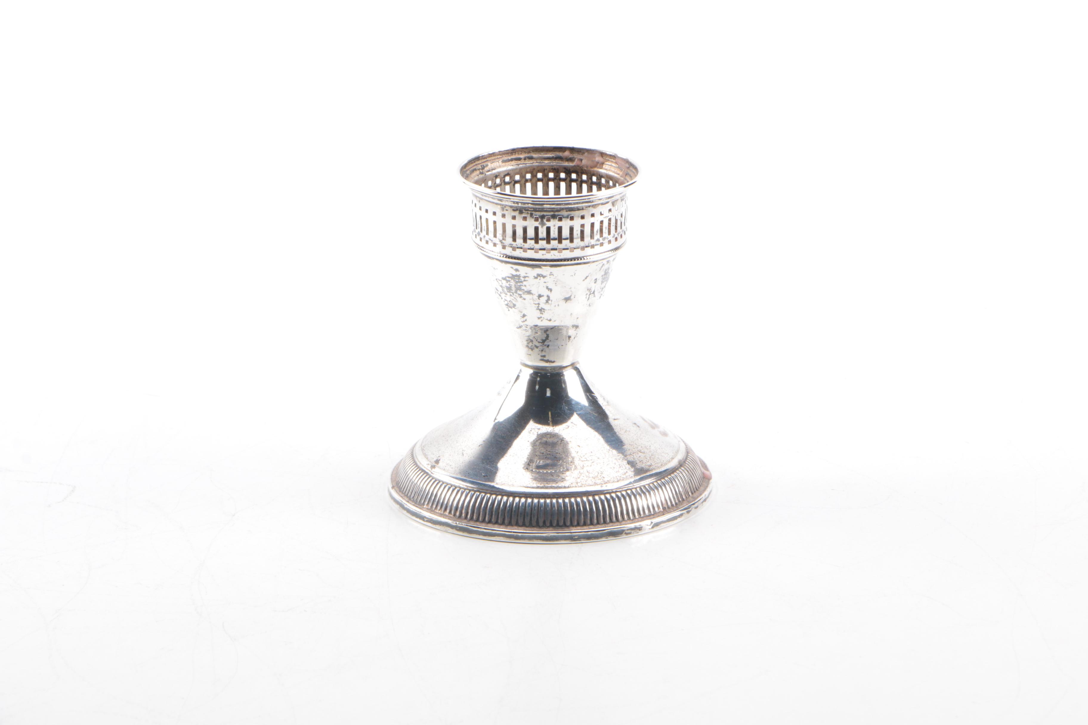 Weighted Sterling Silver Candleholders and Shakers Featuring Duchin Creation