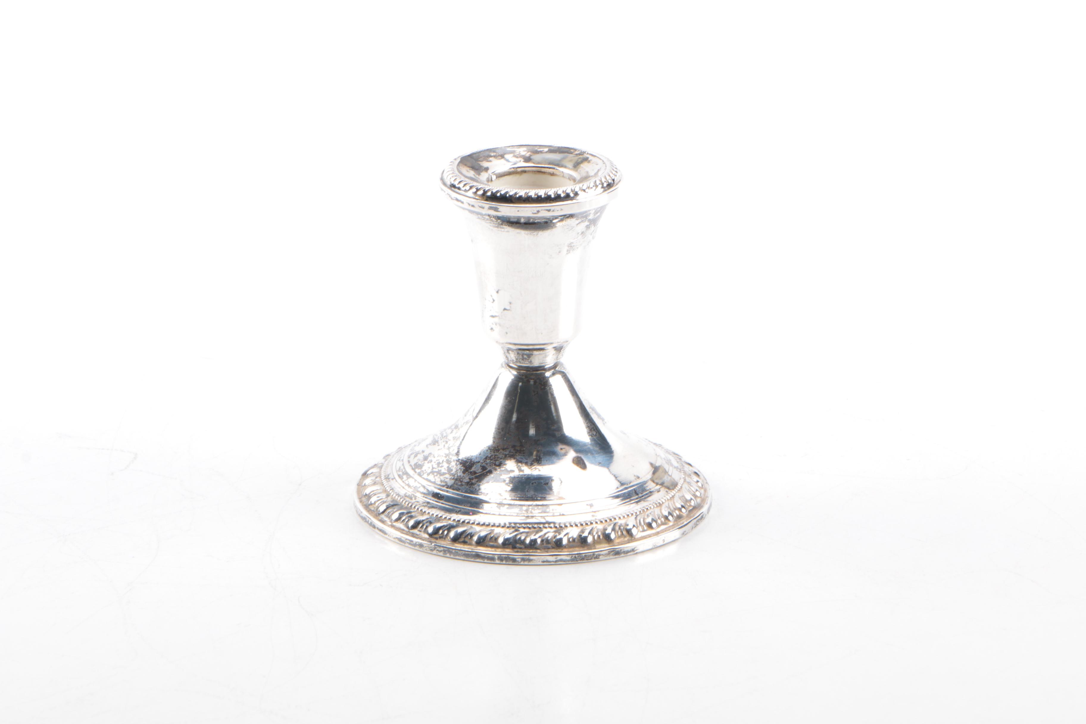Weighted Sterling Silver Candleholders and Shakers Featuring Duchin Creation