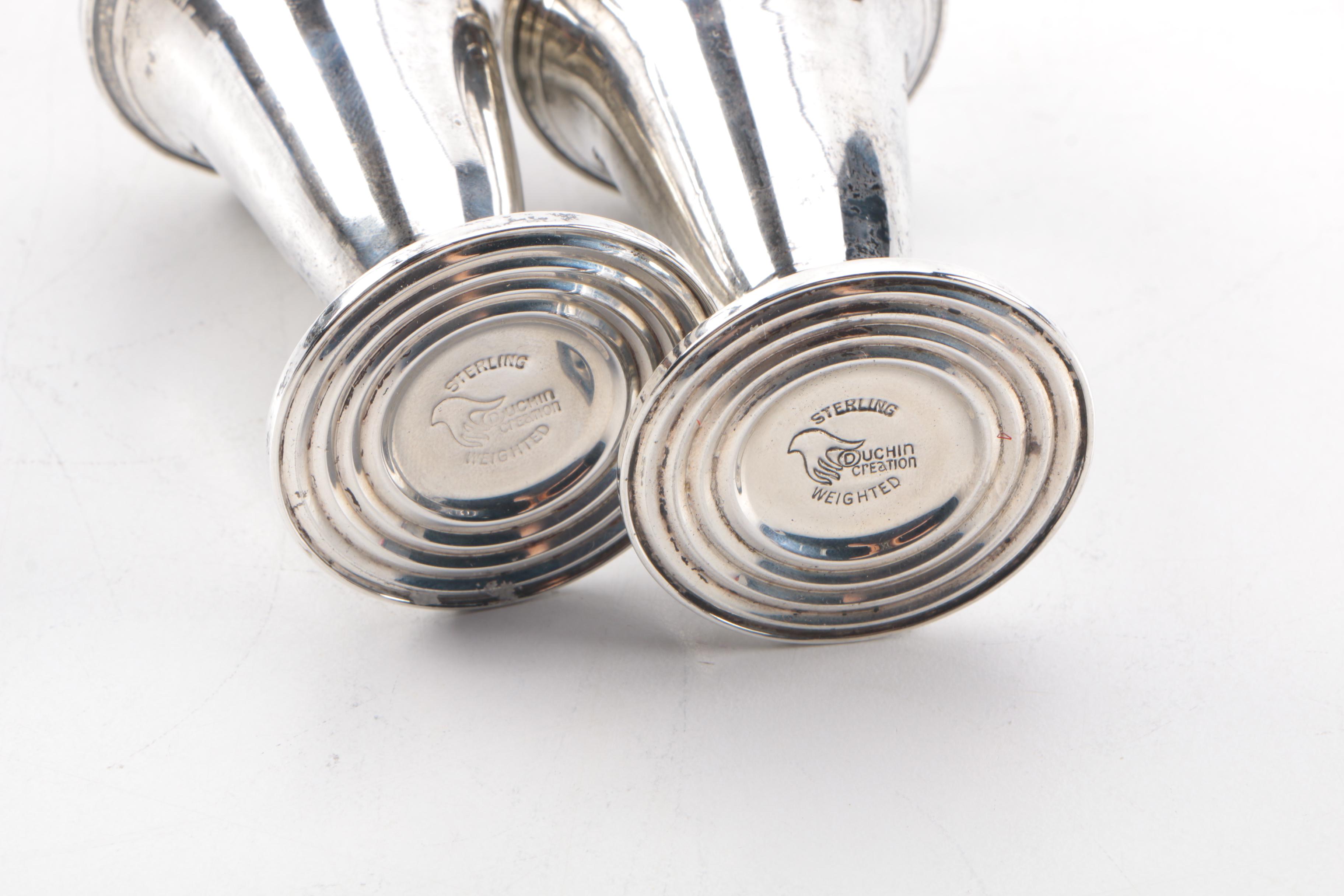 Weighted Sterling Silver Candleholders and Shakers Featuring Duchin Creation