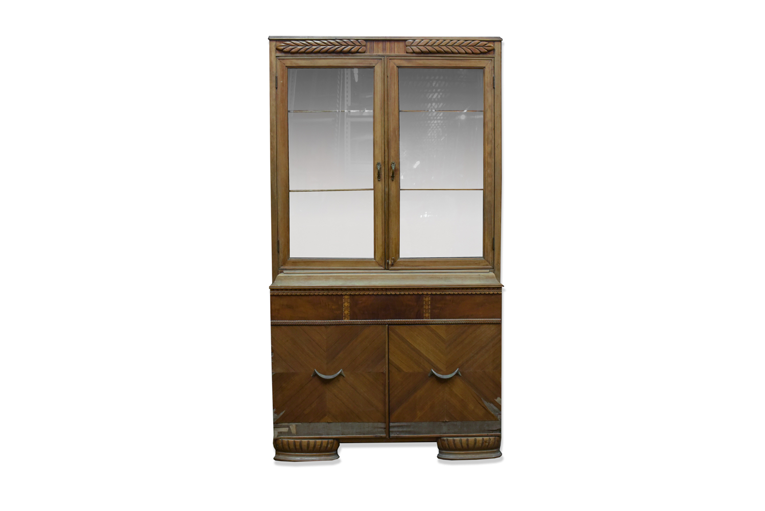 Art Deco Style Walnut and Veneer Cabinet