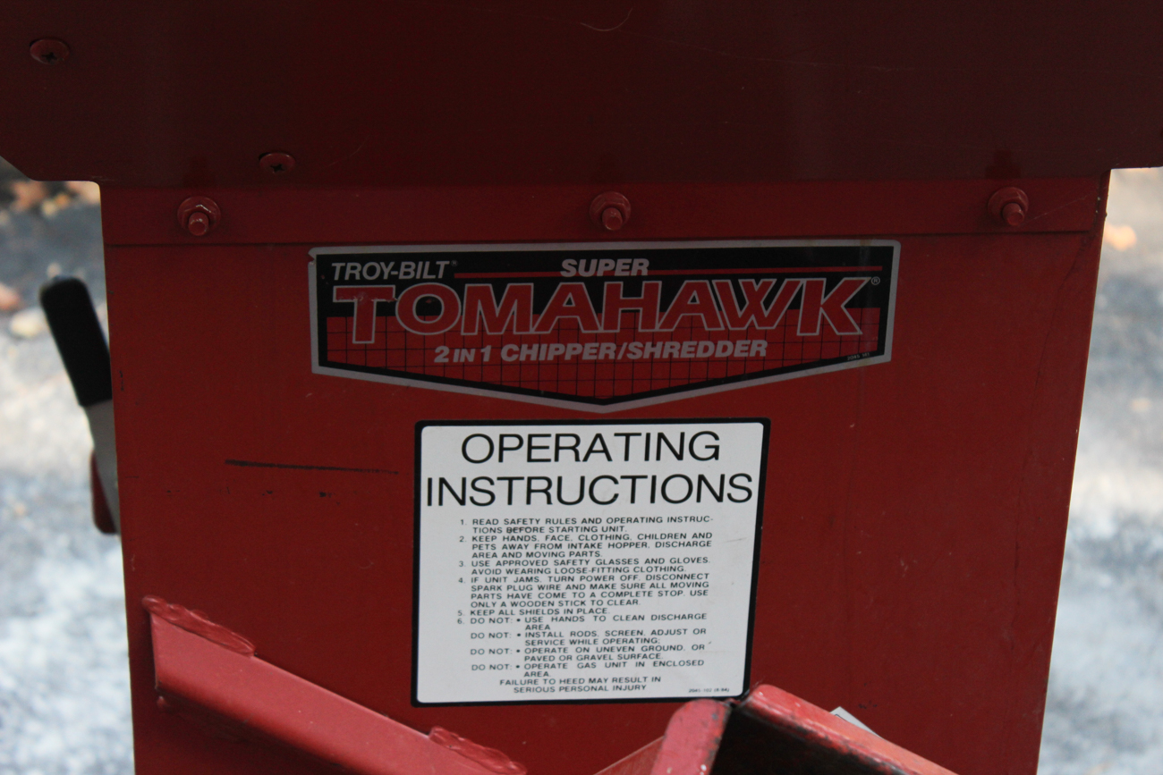 Troy-Bilt Super Tomahawk 2-in-1 Chipper/Shredder