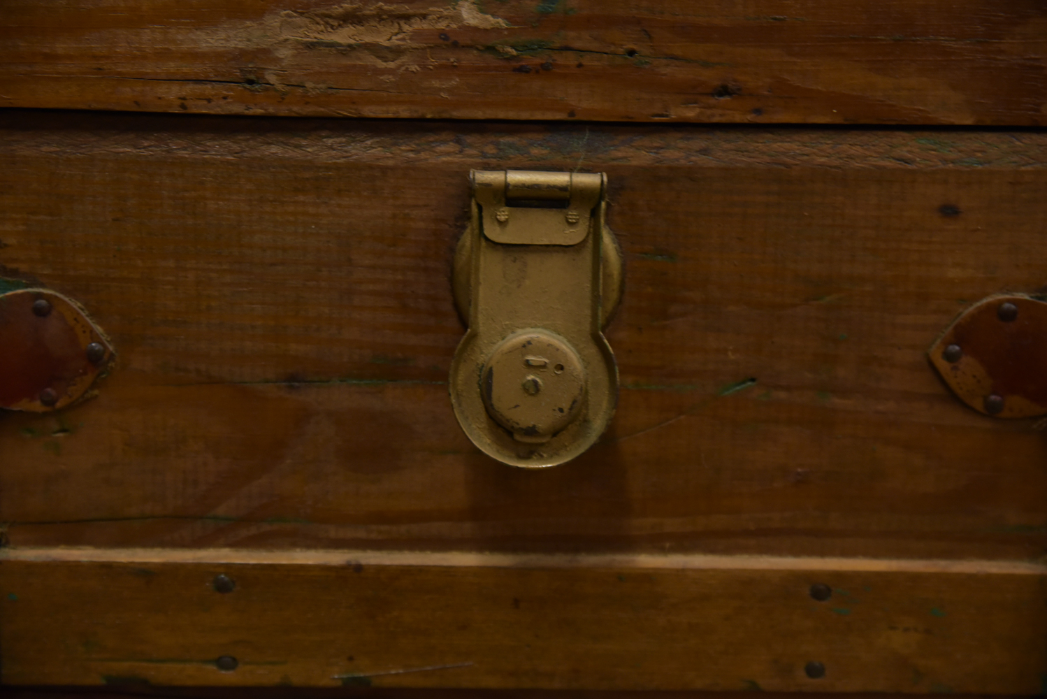 Antique Flat Top Steamer Trunk