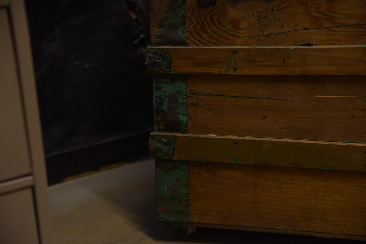 Antique Flat Top Steamer Trunk