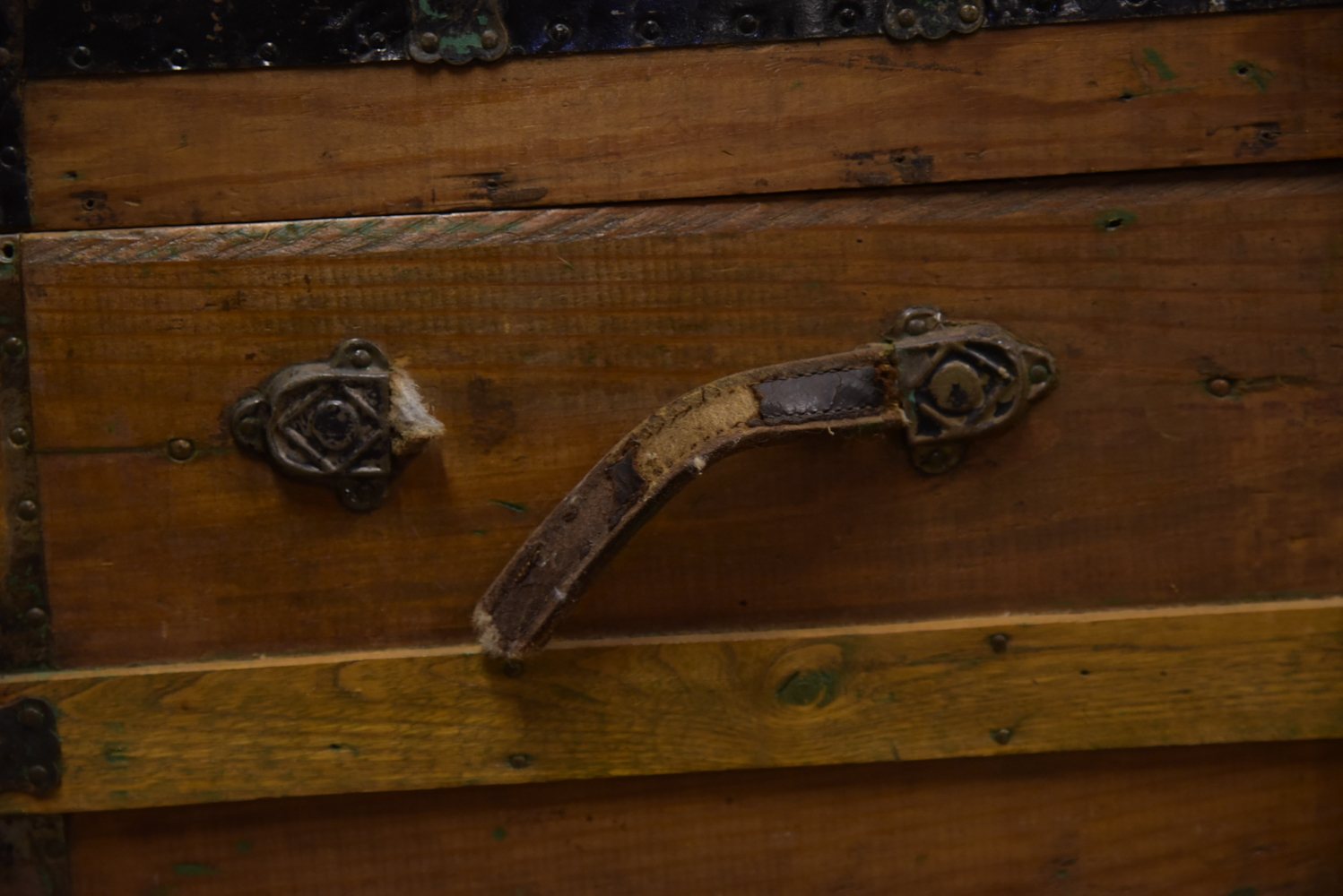 Antique Flat Top Steamer Trunk