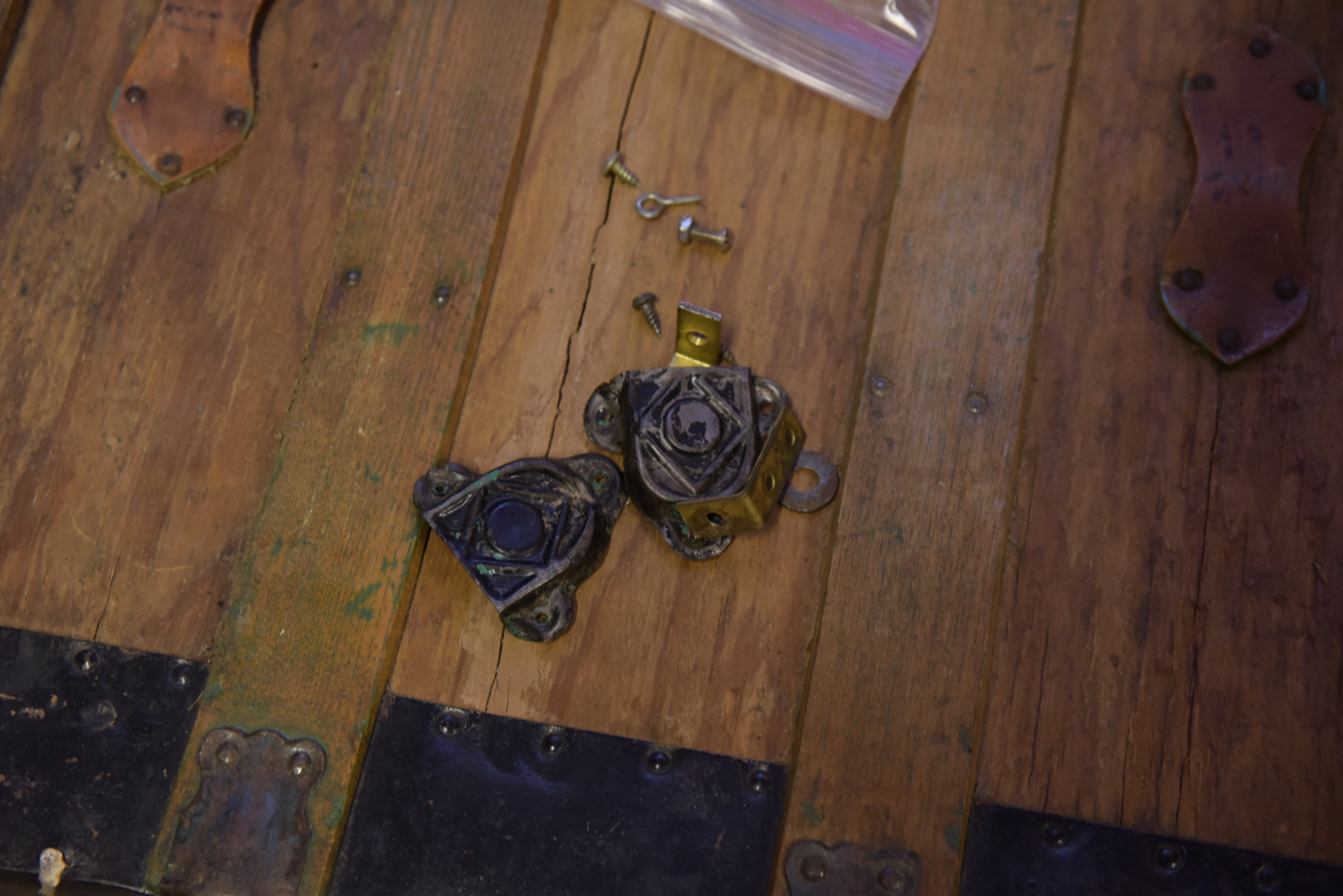 Antique Flat Top Steamer Trunk