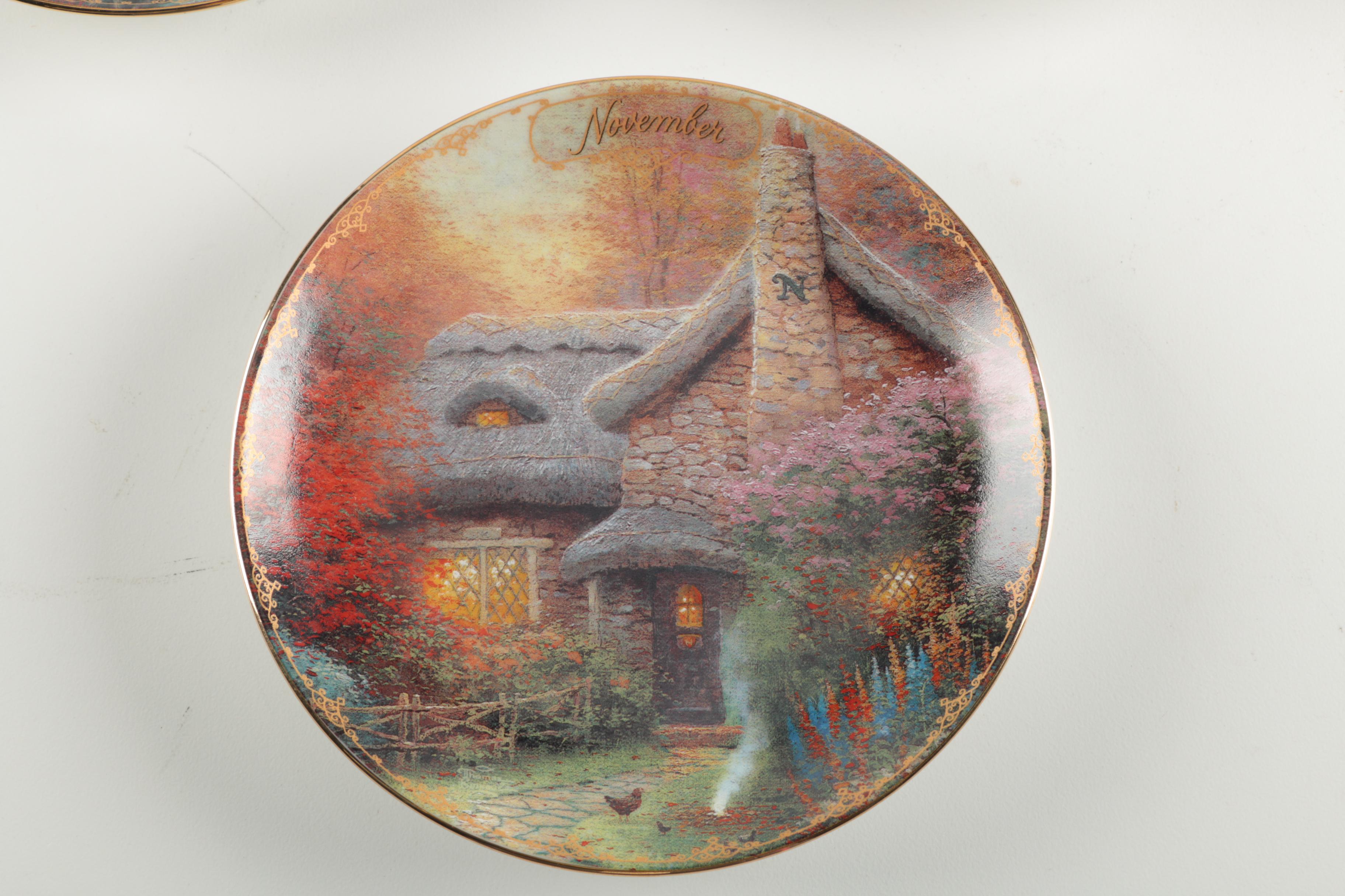 Set of "Thomas Kinkade's Simpler Times" Decorative Porcelain Plates