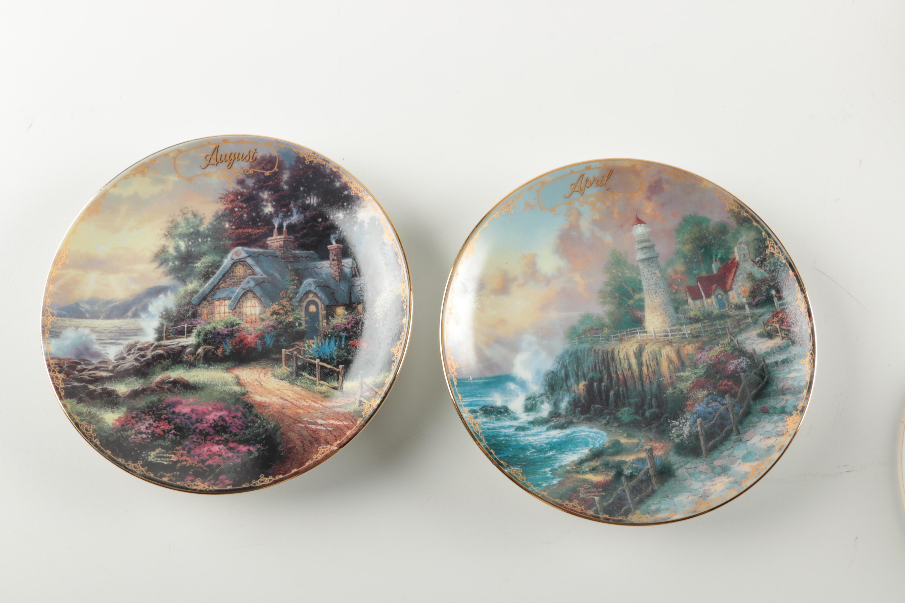 Set of "Thomas Kinkade's Simpler Times" Decorative Porcelain Plates