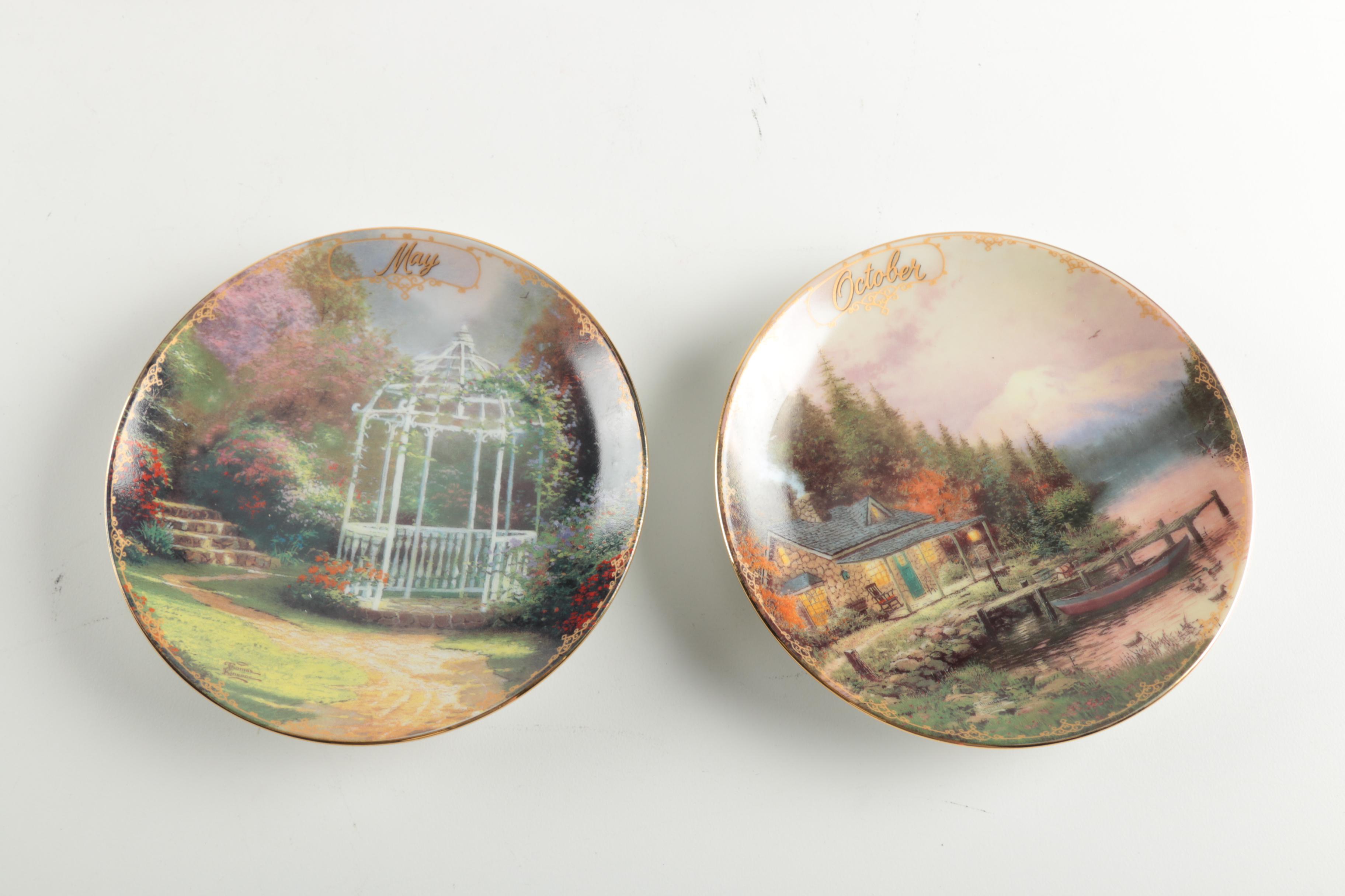Set of "Thomas Kinkade's Simpler Times" Decorative Porcelain Plates