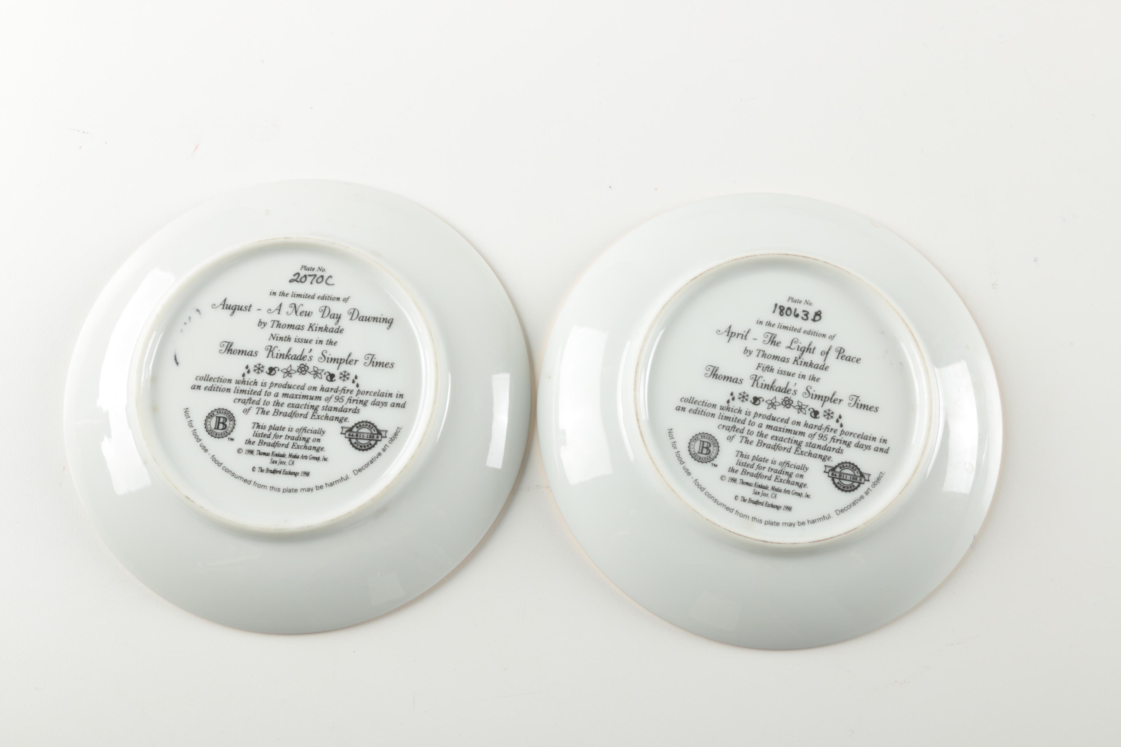 Set of "Thomas Kinkade's Simpler Times" Decorative Porcelain Plates