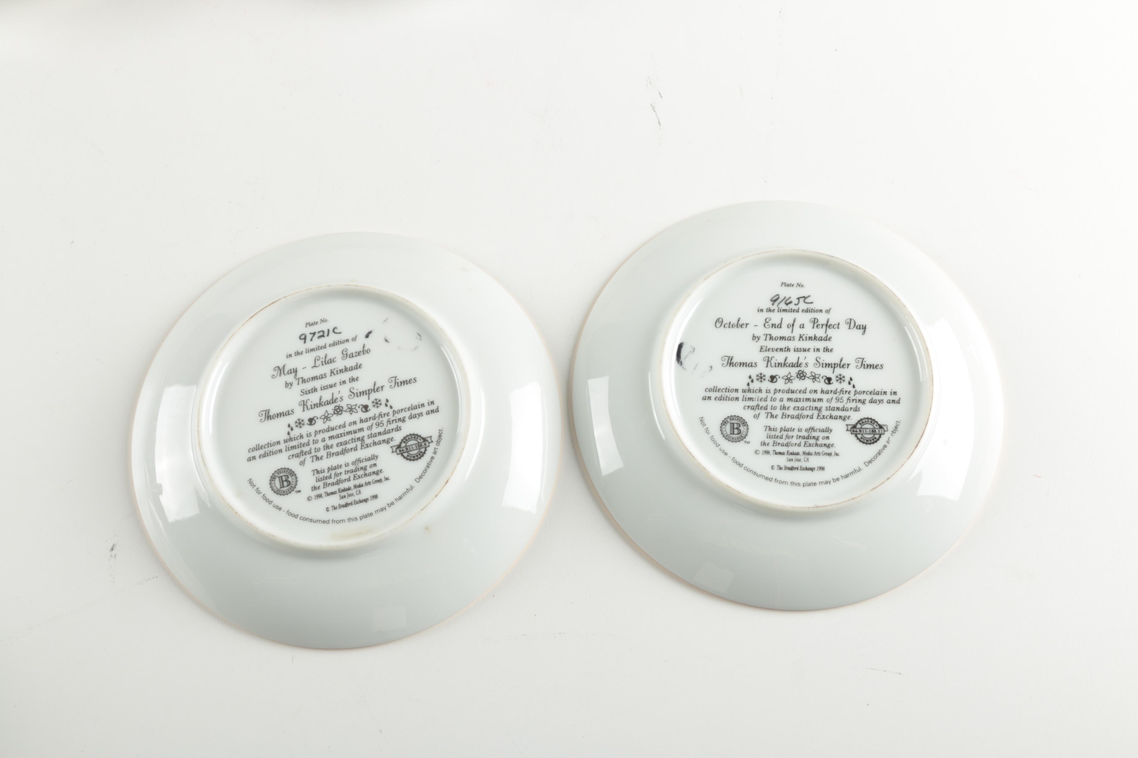 Set of "Thomas Kinkade's Simpler Times" Decorative Porcelain Plates