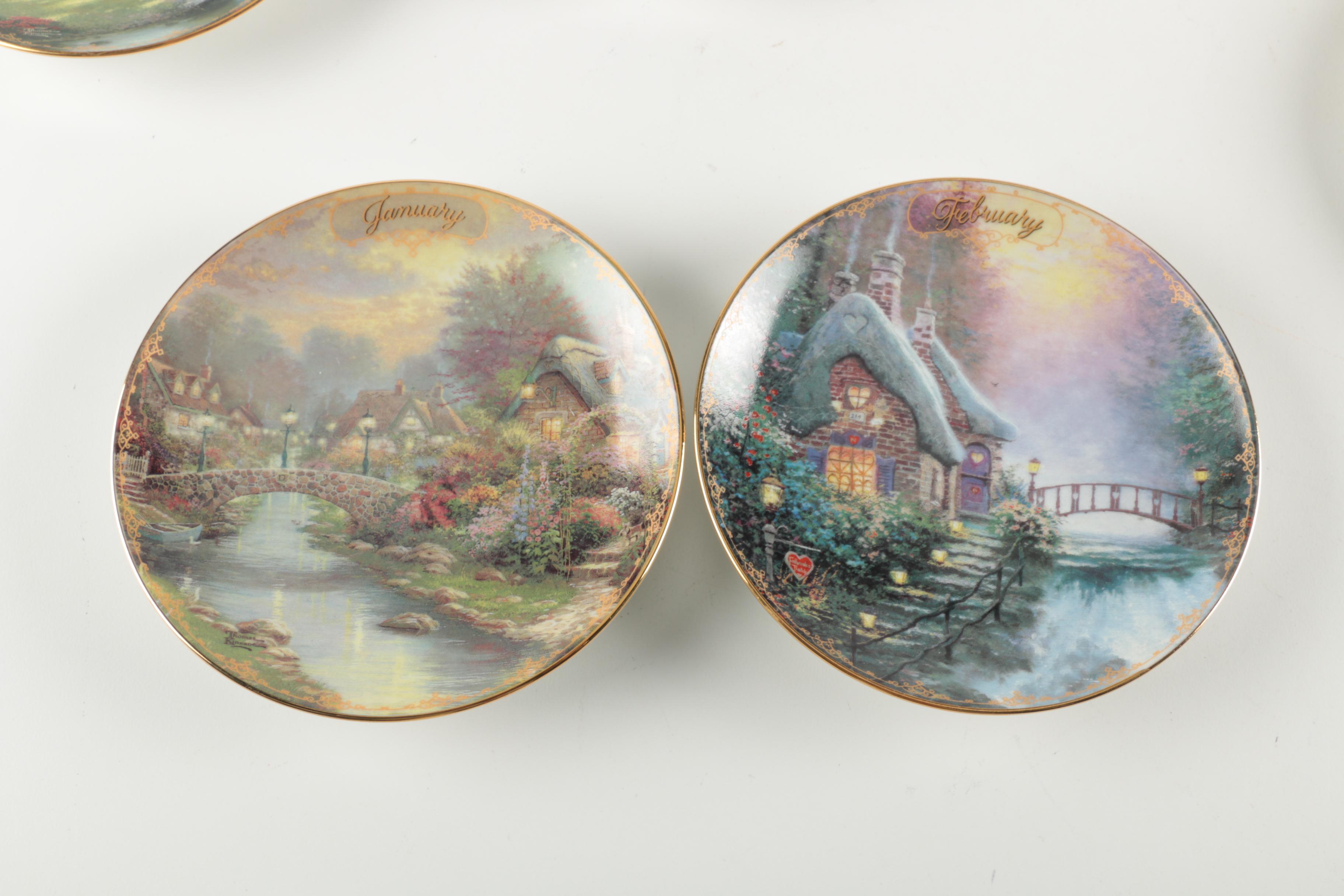 Set of "Thomas Kinkade's Simpler Times" Decorative Porcelain Plates