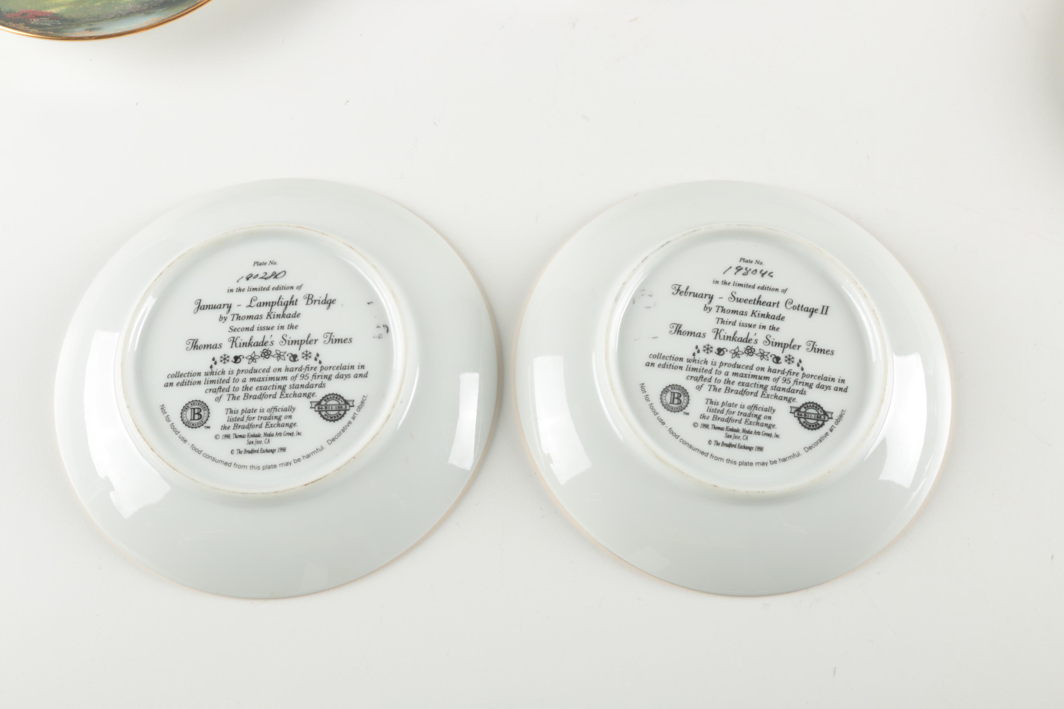 Set of "Thomas Kinkade's Simpler Times" Decorative Porcelain Plates