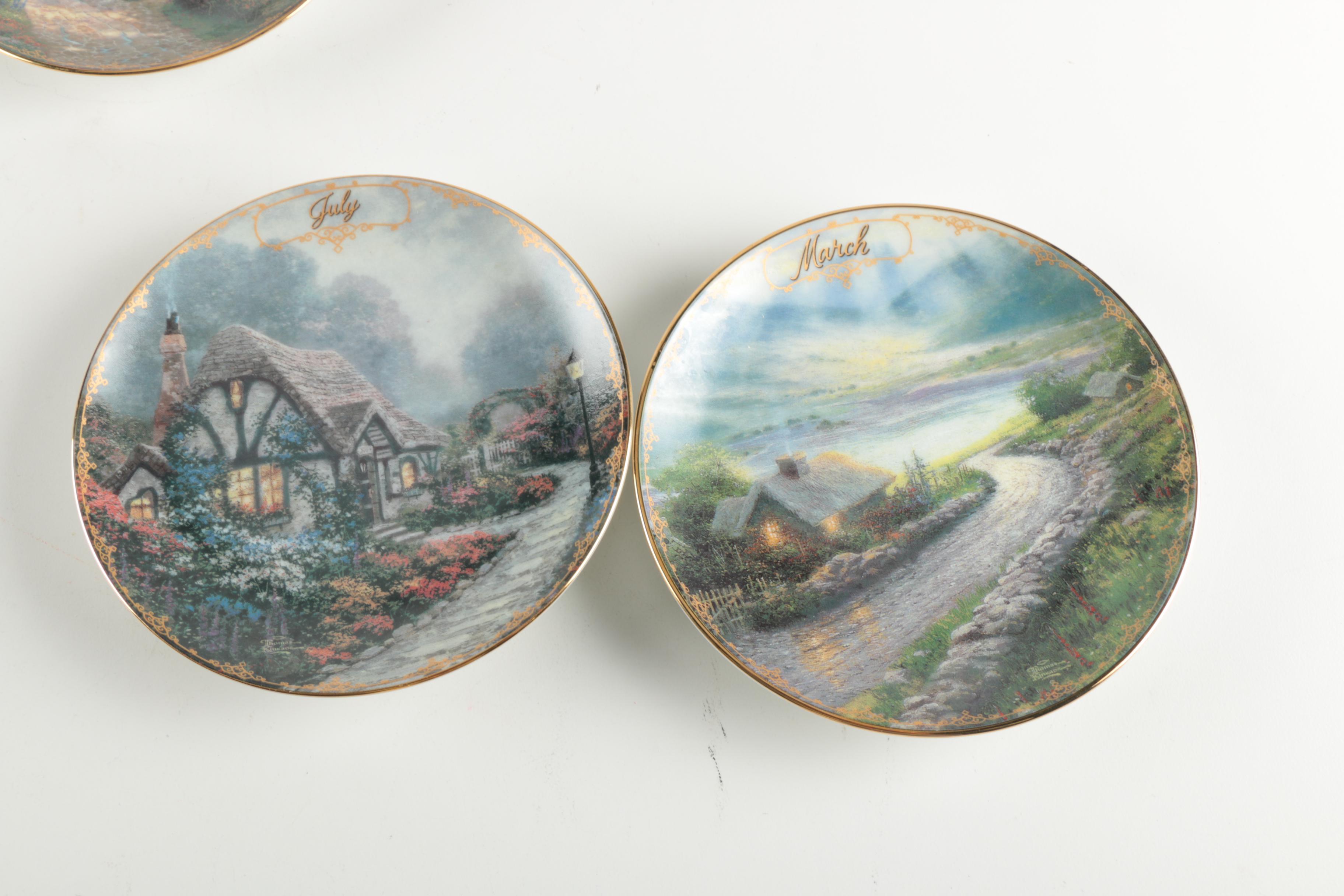 Set of "Thomas Kinkade's Simpler Times" Decorative Porcelain Plates