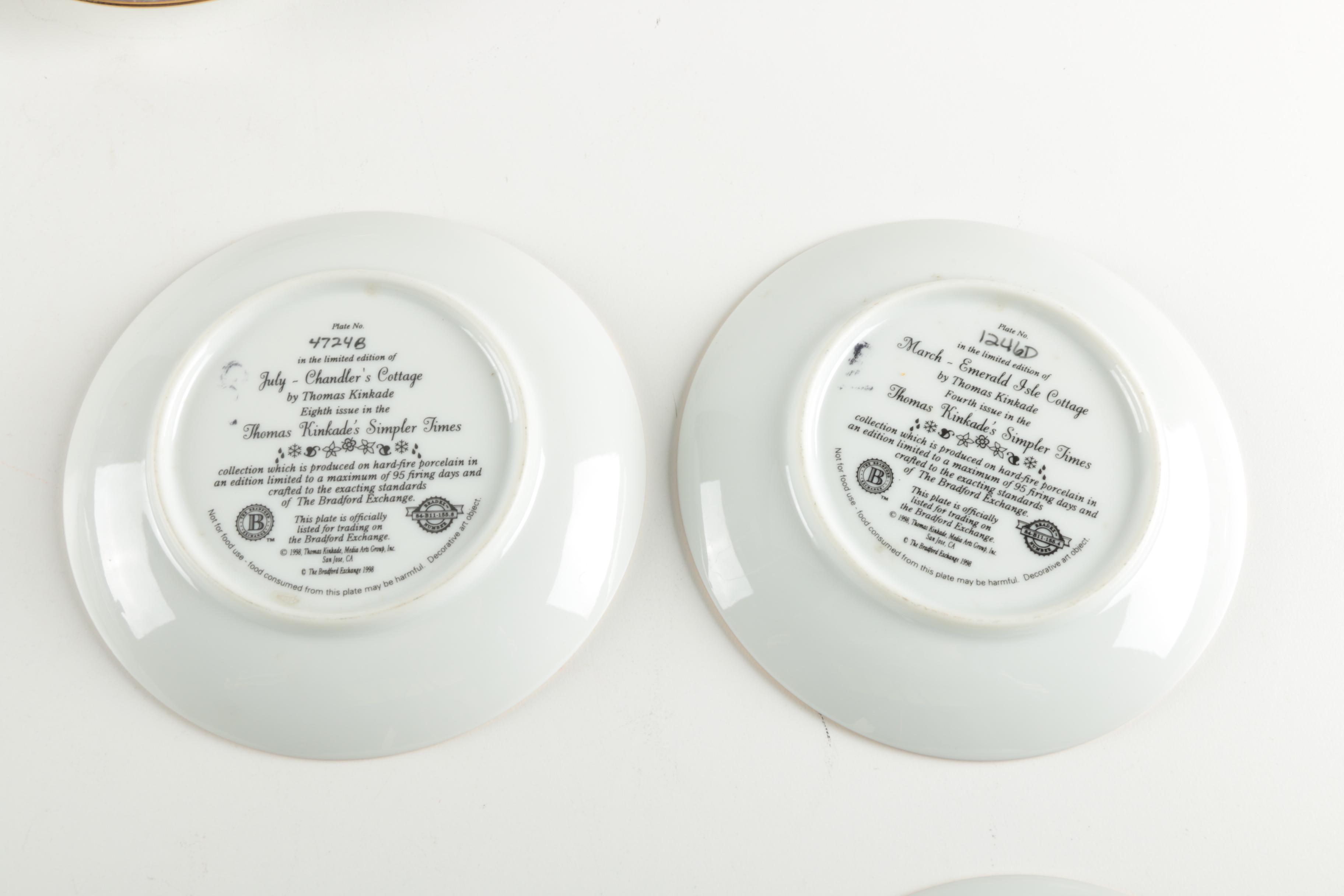 Set of "Thomas Kinkade's Simpler Times" Decorative Porcelain Plates