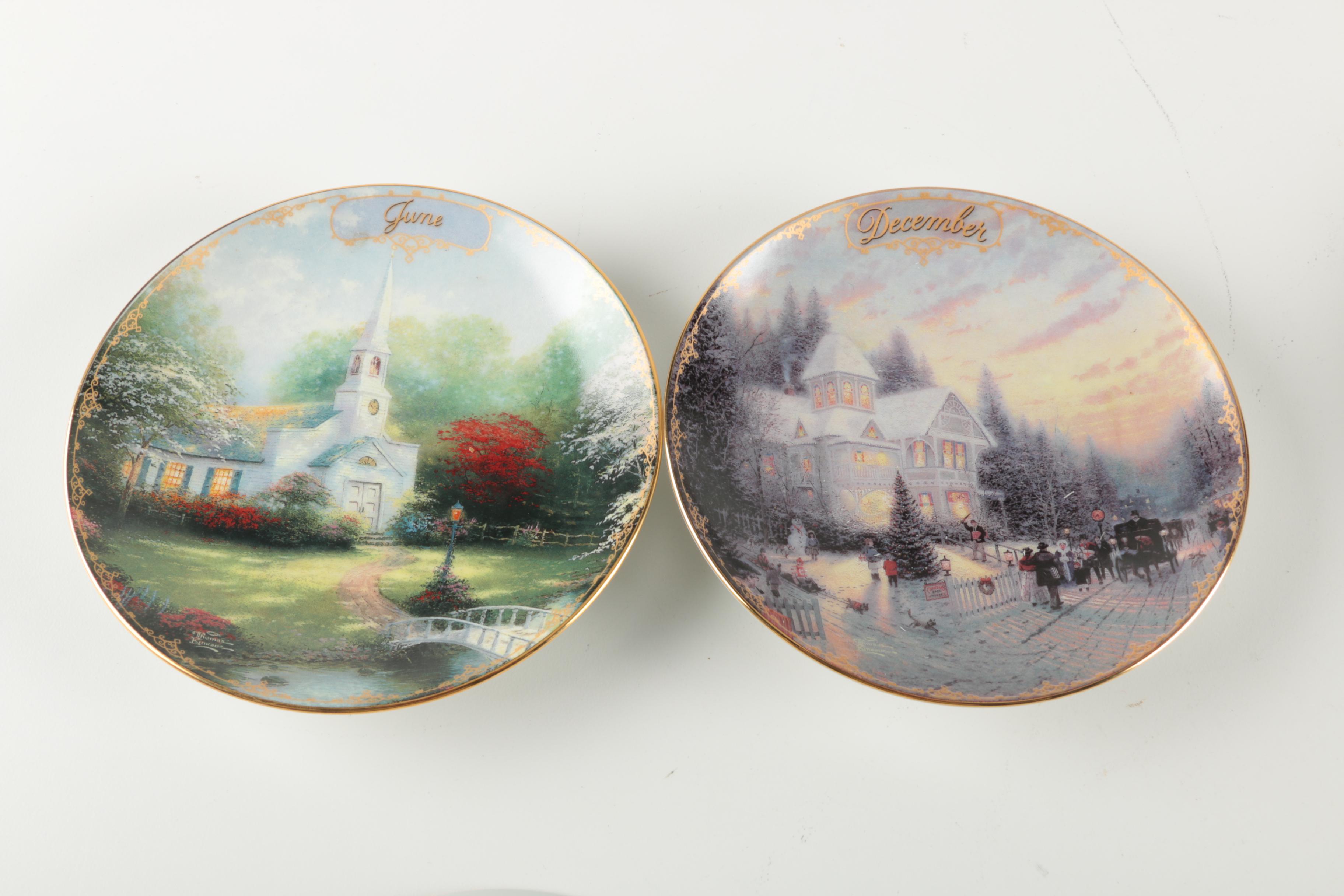 Set of "Thomas Kinkade's Simpler Times" Decorative Porcelain Plates