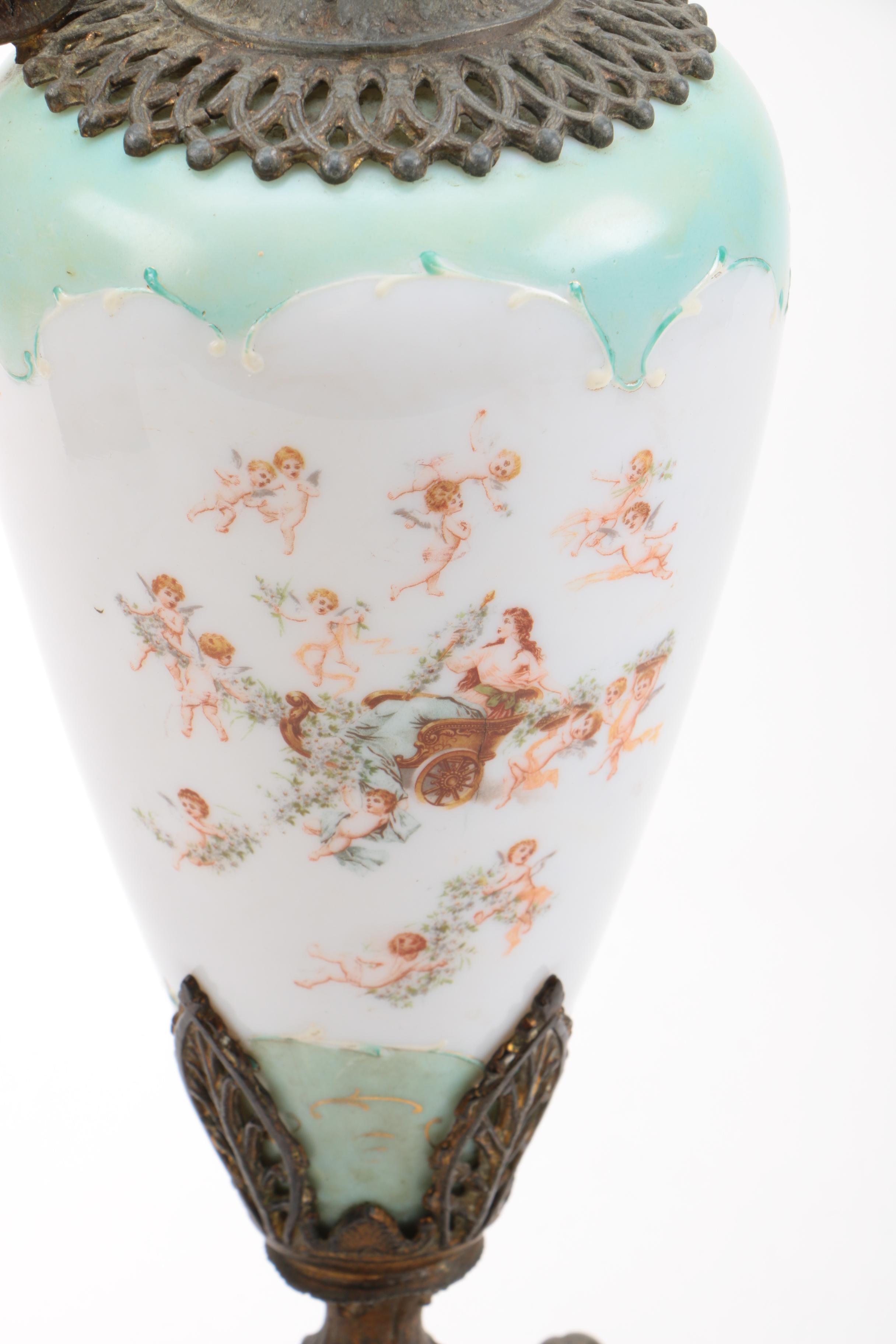 Ornate Metal and Ceramic Ewers
