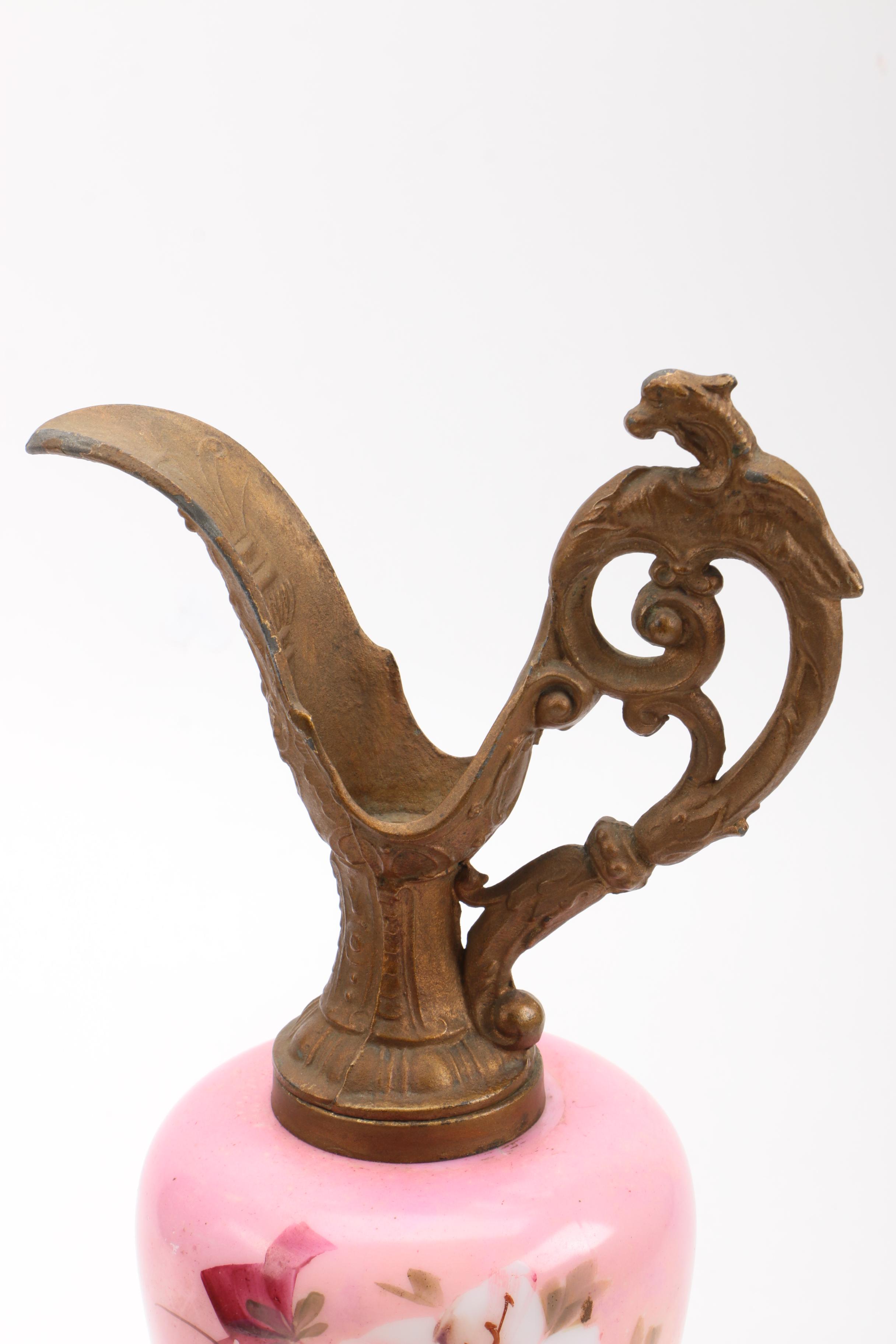 Ornate Metal and Ceramic Ewers