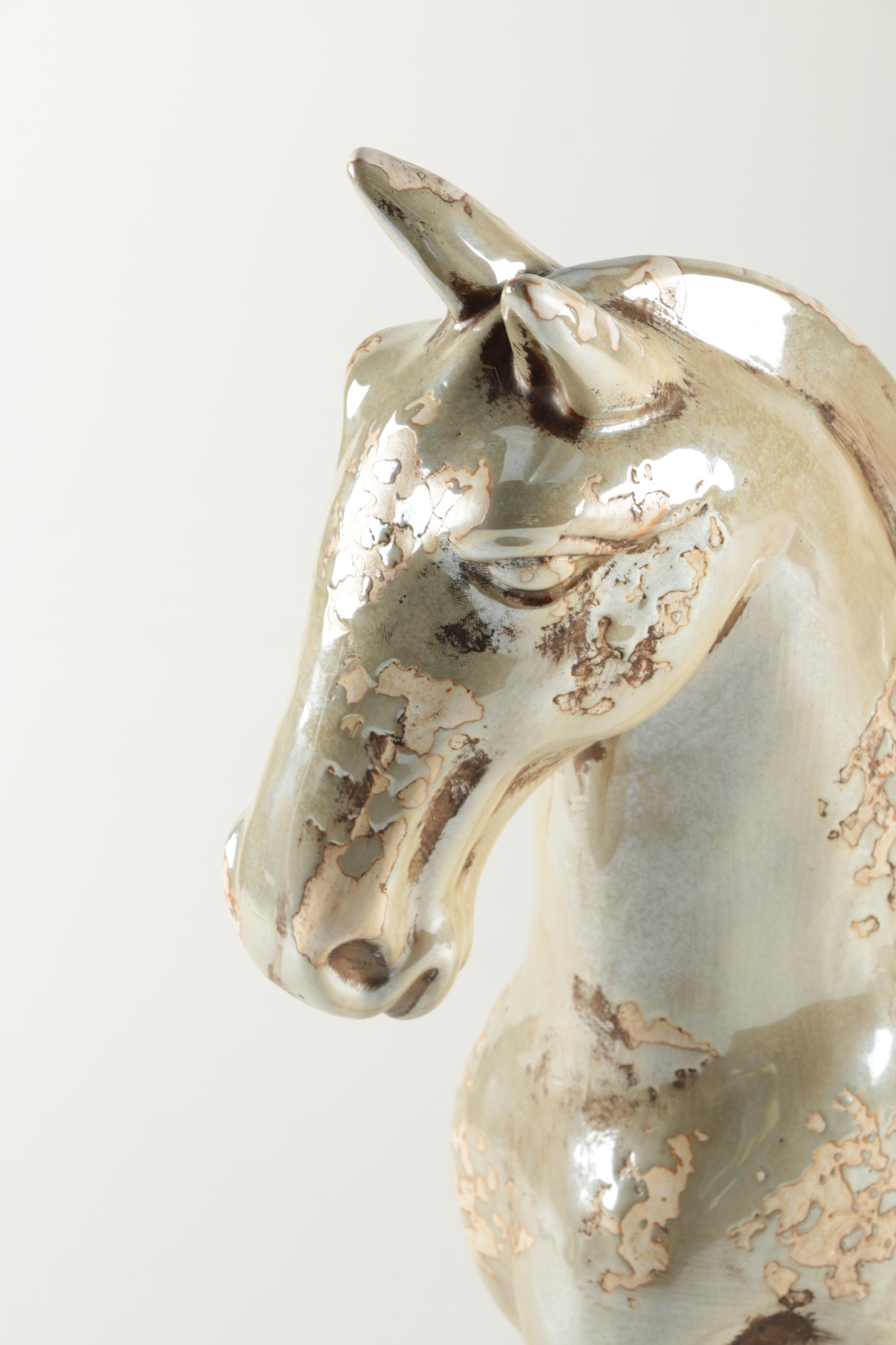 Handbuilt Stoneware Horse Statuette