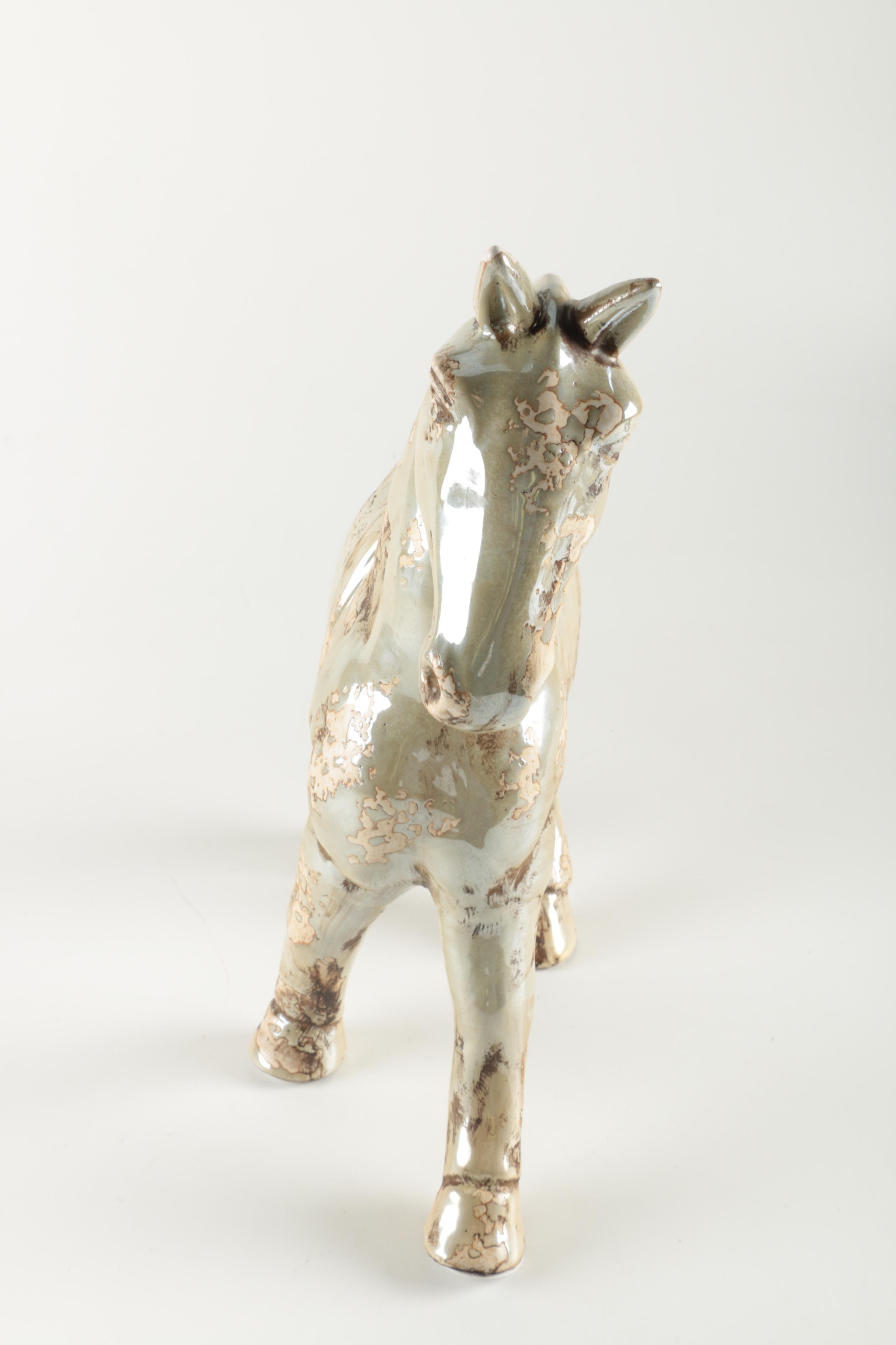 Handbuilt Stoneware Horse Statuette