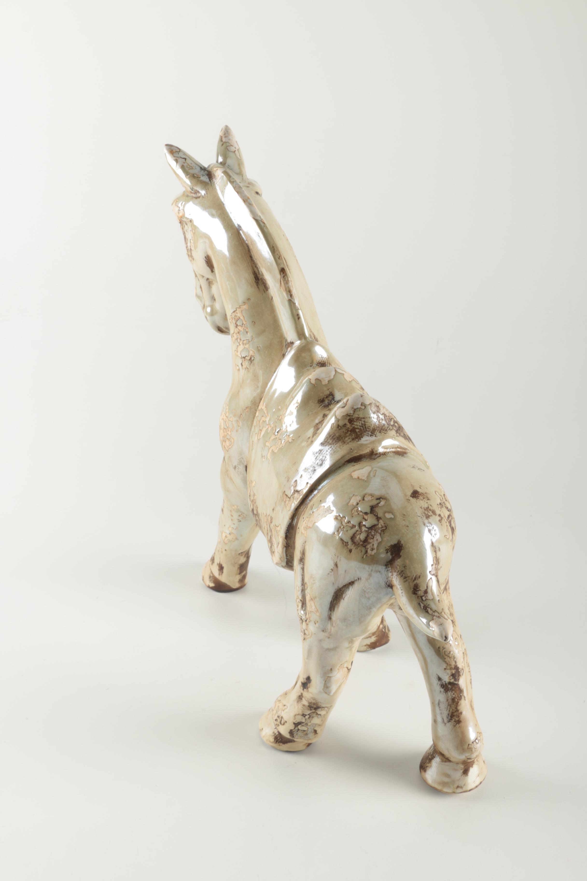 Handbuilt Stoneware Horse Statuette