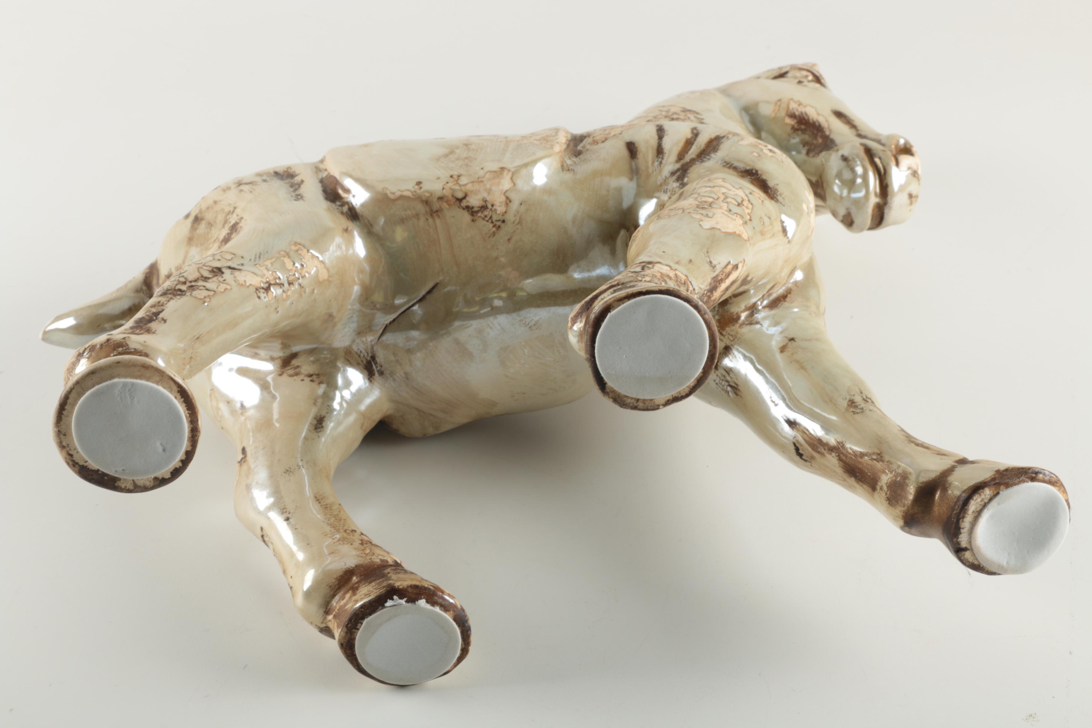 Handbuilt Stoneware Horse Statuette
