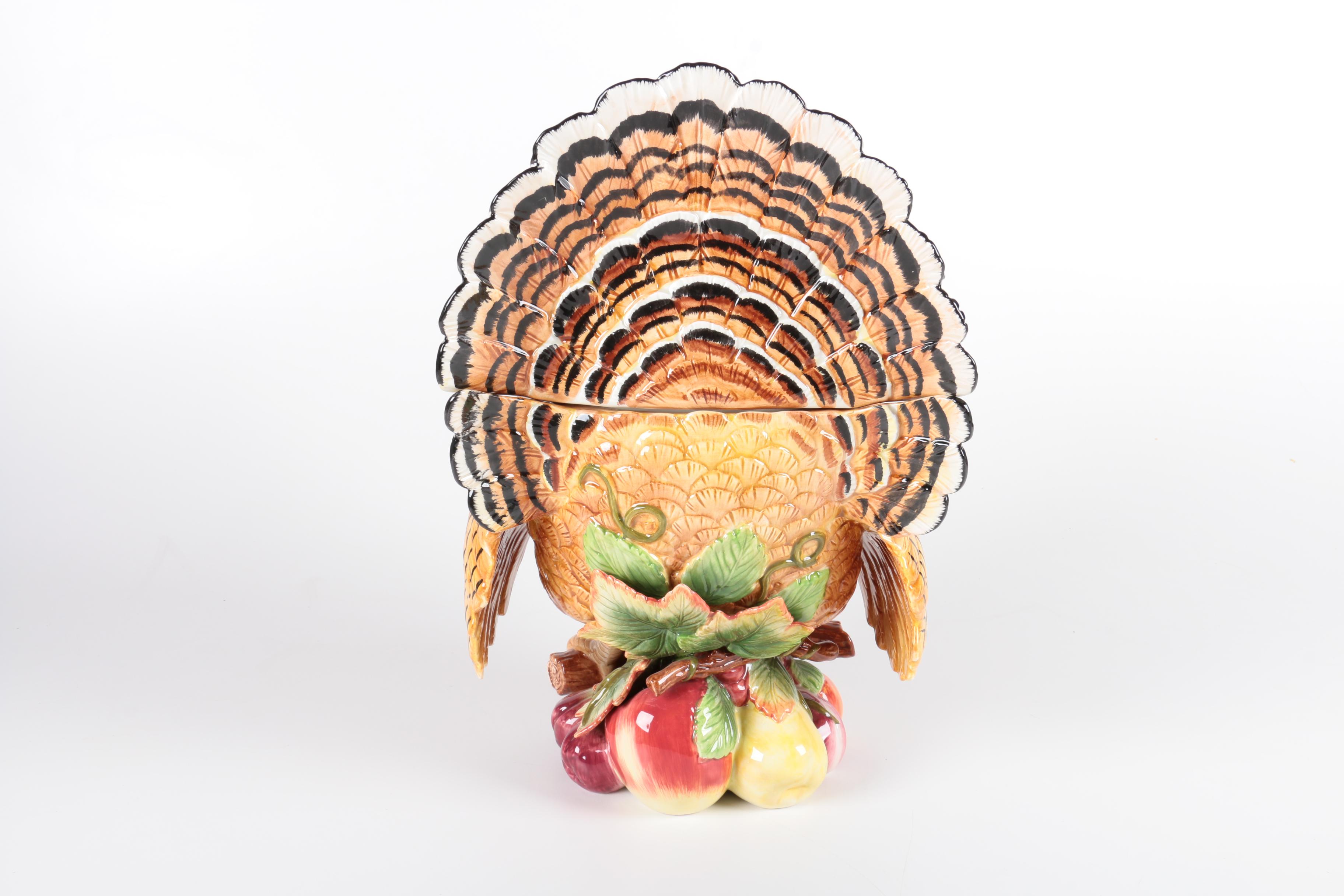 Fitz and Floyd Turkey-Shaped Ceramic Soup Tureen