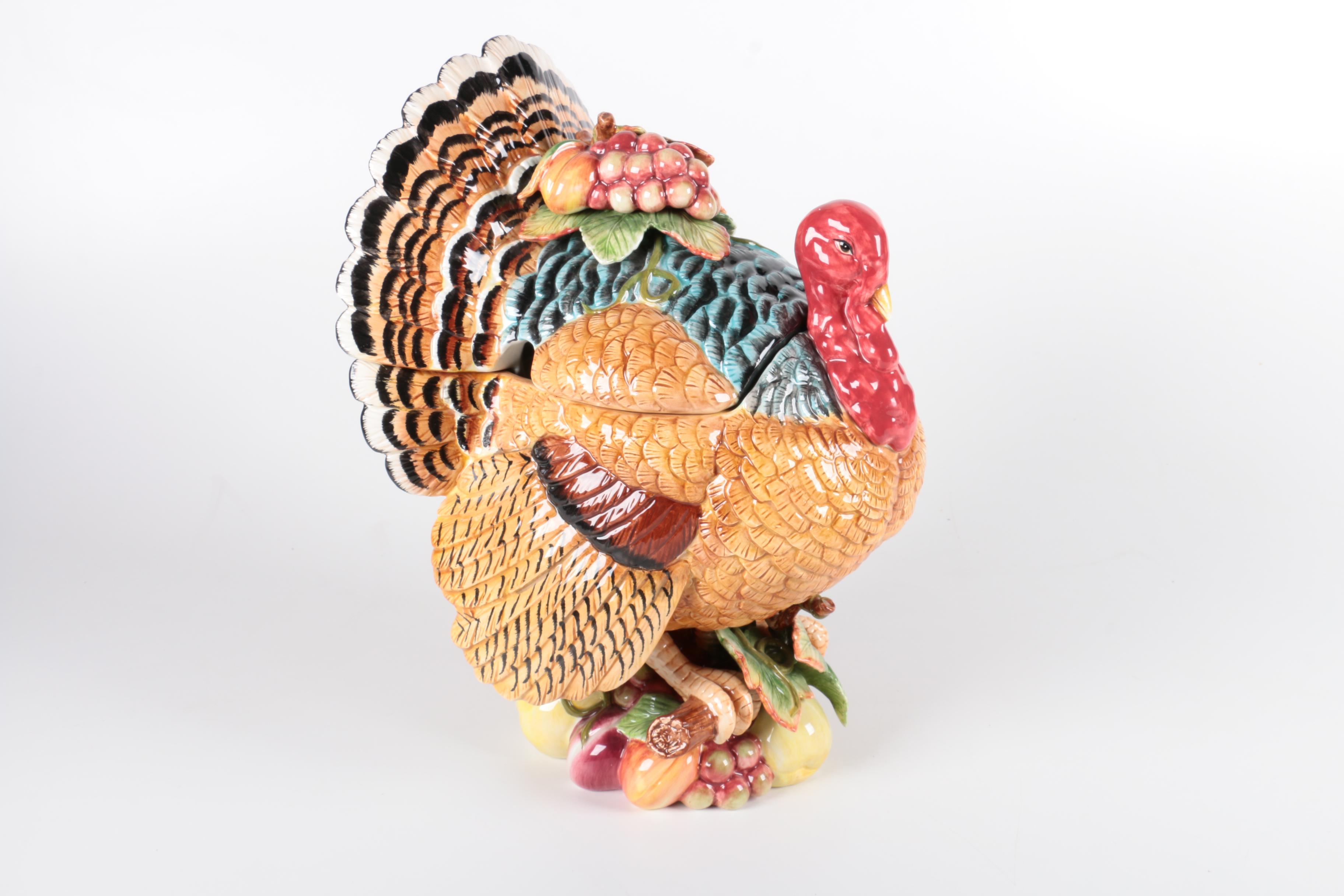 Fitz and Floyd Turkey-Shaped Ceramic Soup Tureen