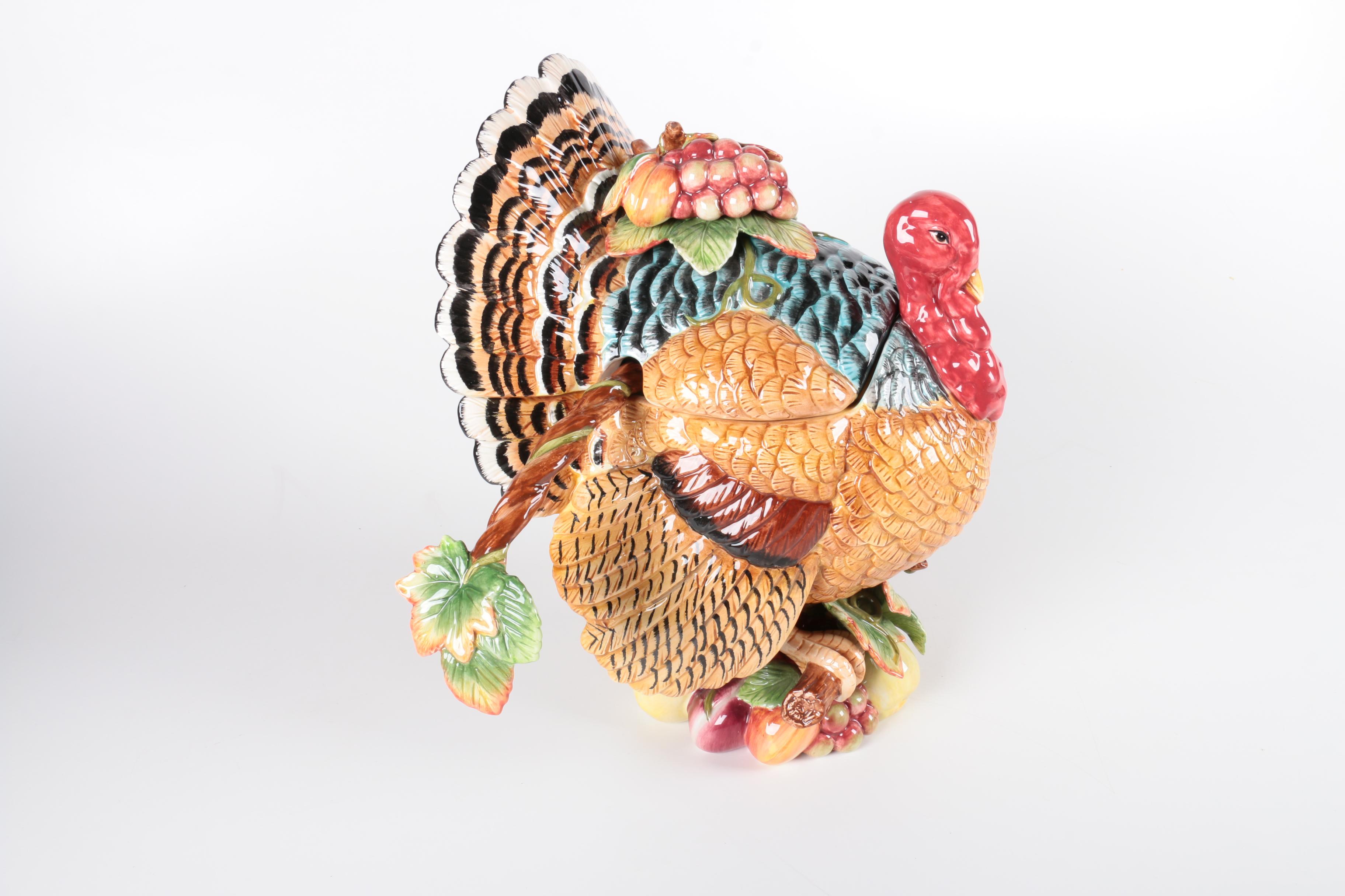 Fitz and Floyd Turkey-Shaped Ceramic Soup Tureen